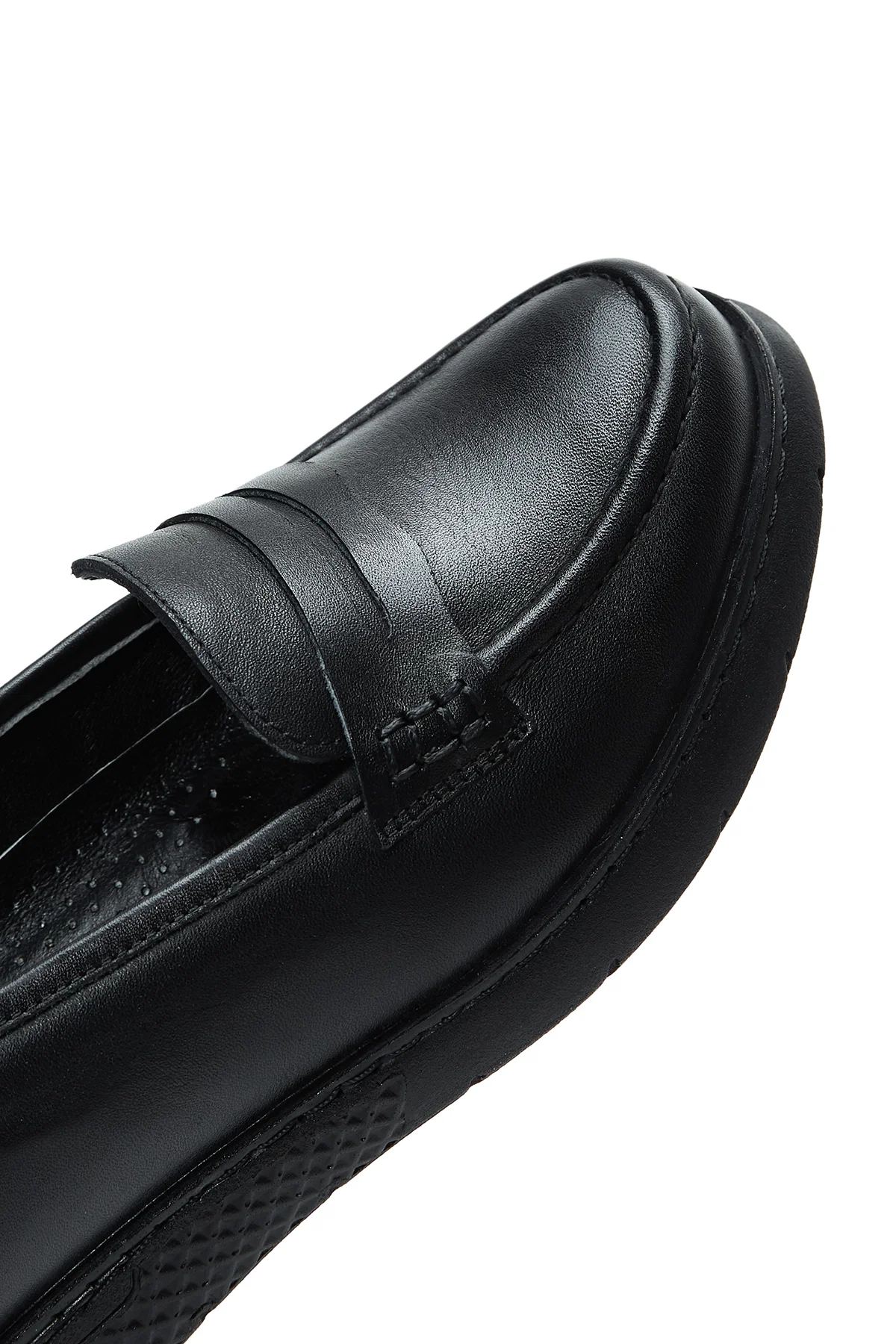 Kadın Siyah Deri Comfort Loafer - Image 7