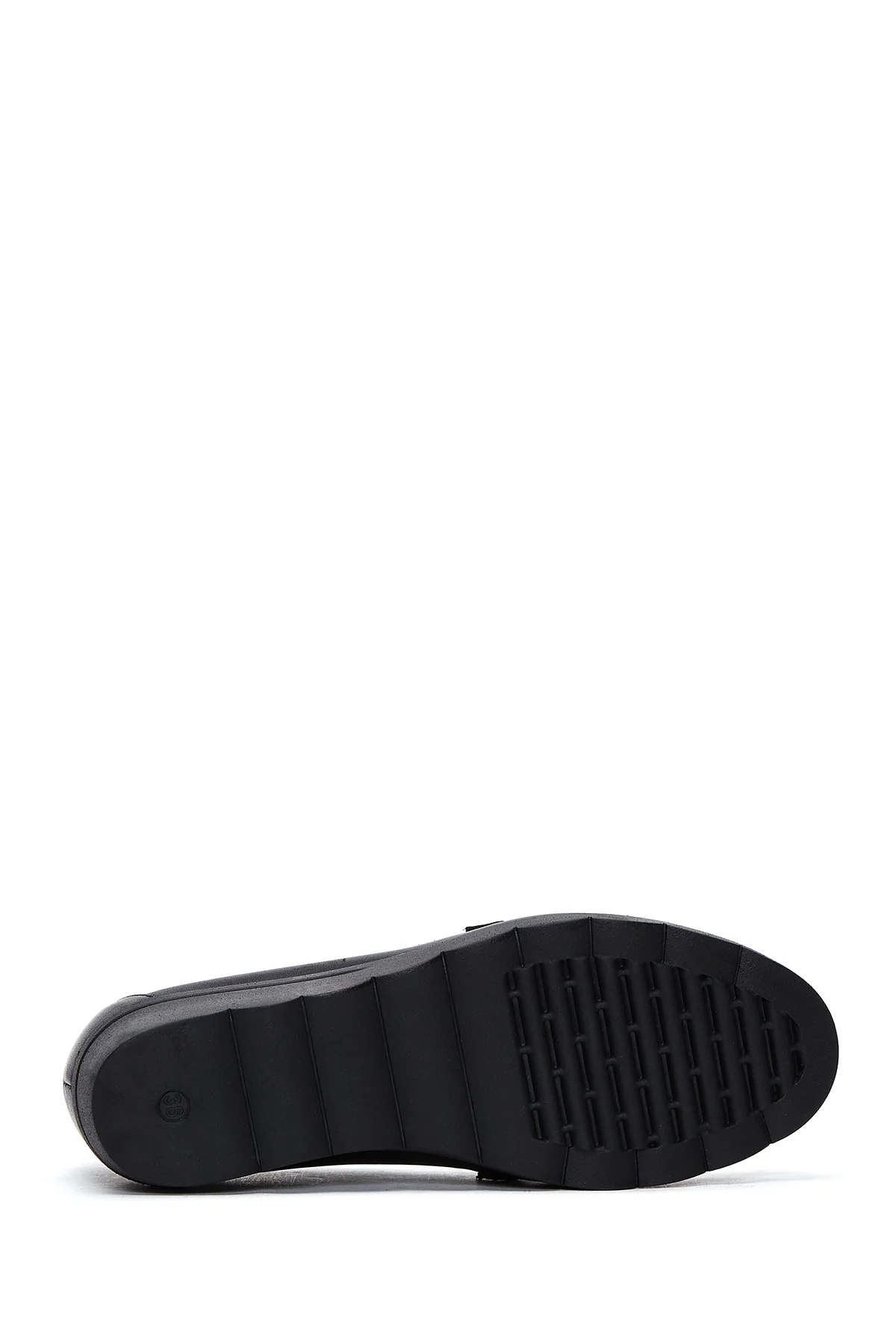 Kadın Siyah Deri Dolgu Topuklu Comfort Loafer - Image 5