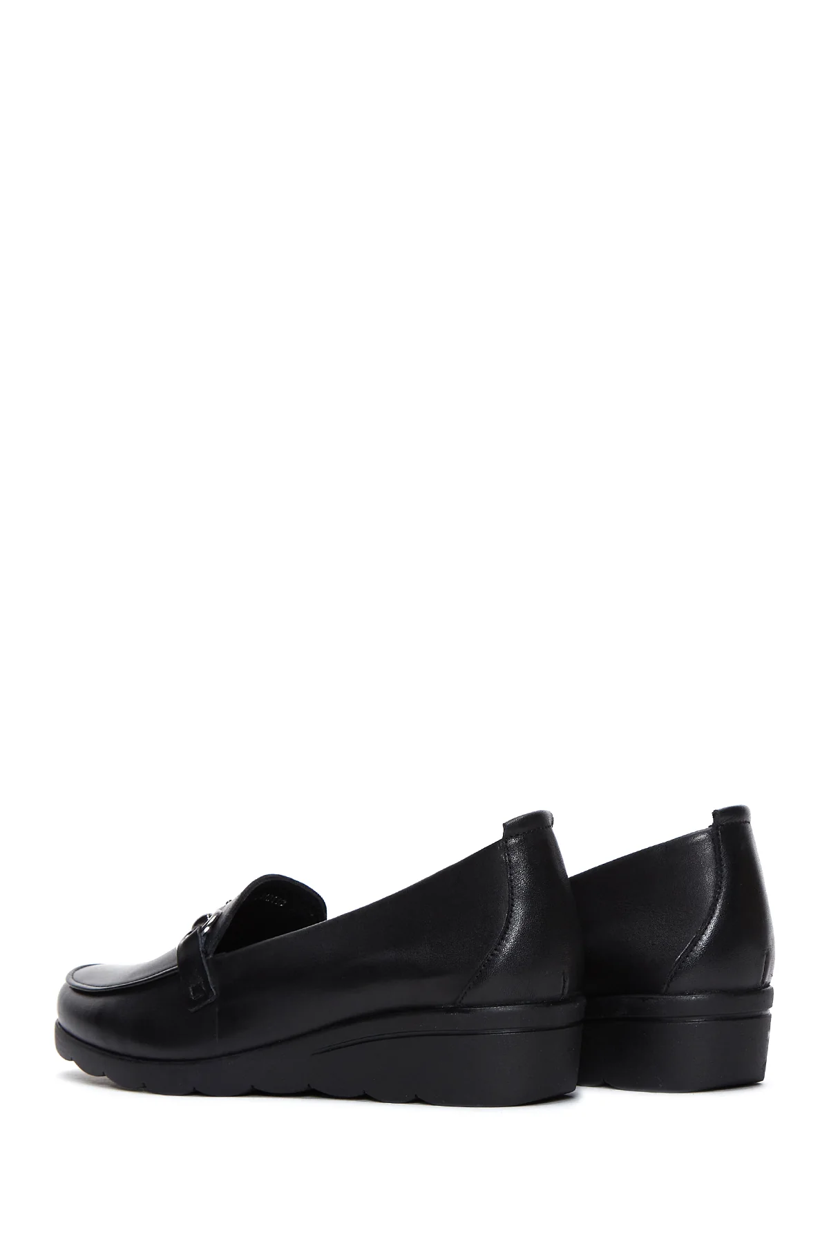 Kadın Siyah Deri Dolgu Topuklu Comfort Loafer - Image 6