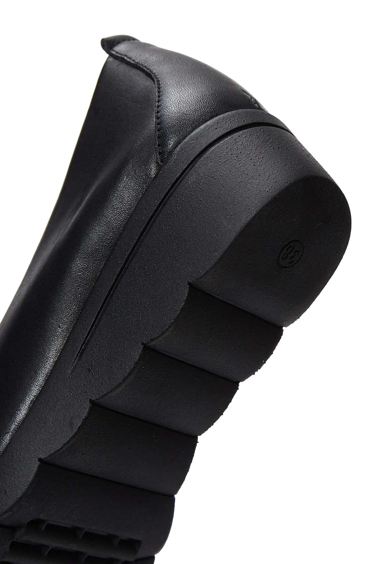 Kadın Siyah Deri Dolgu Topuklu Comfort Loafer - Image 9