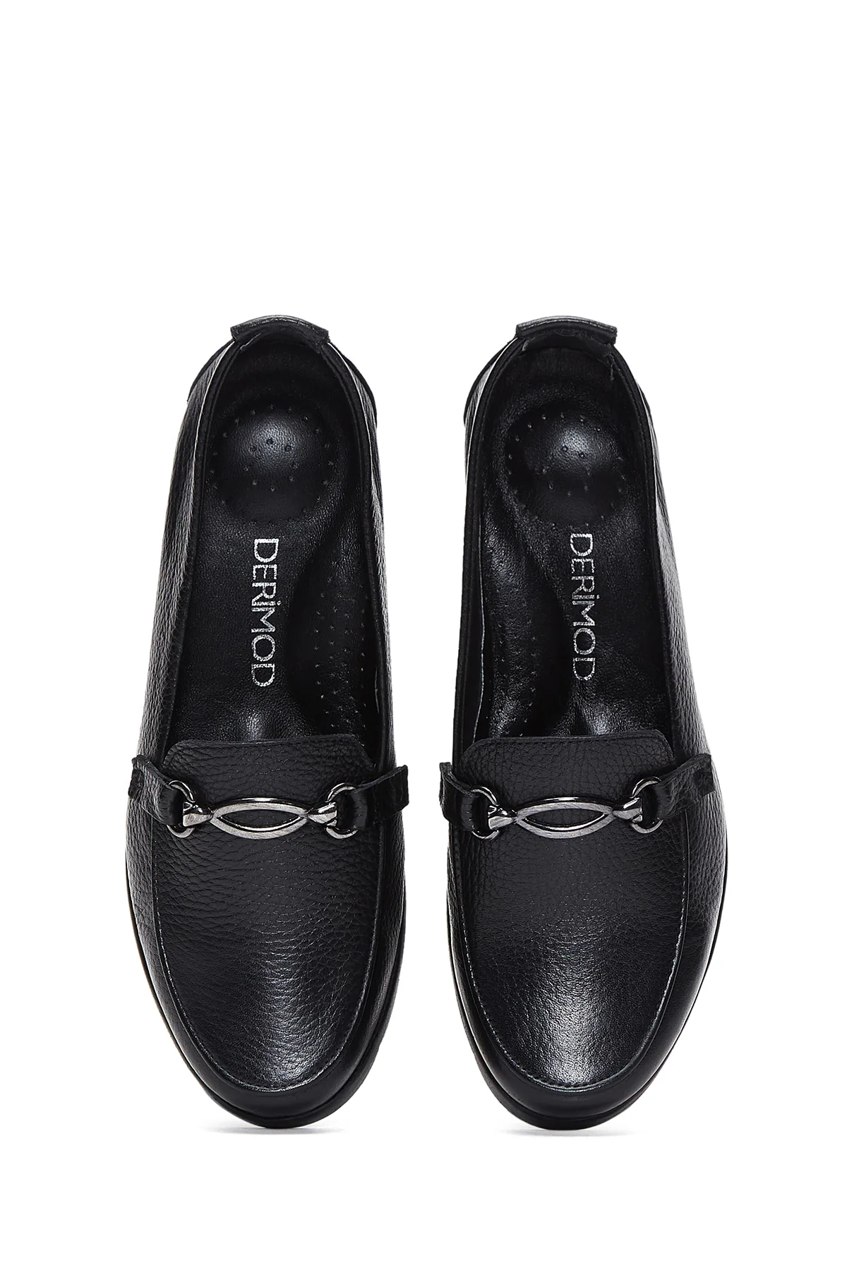 Kadın Siyah Deri Dolgu Topuklu Comfort Loafer - Image 6