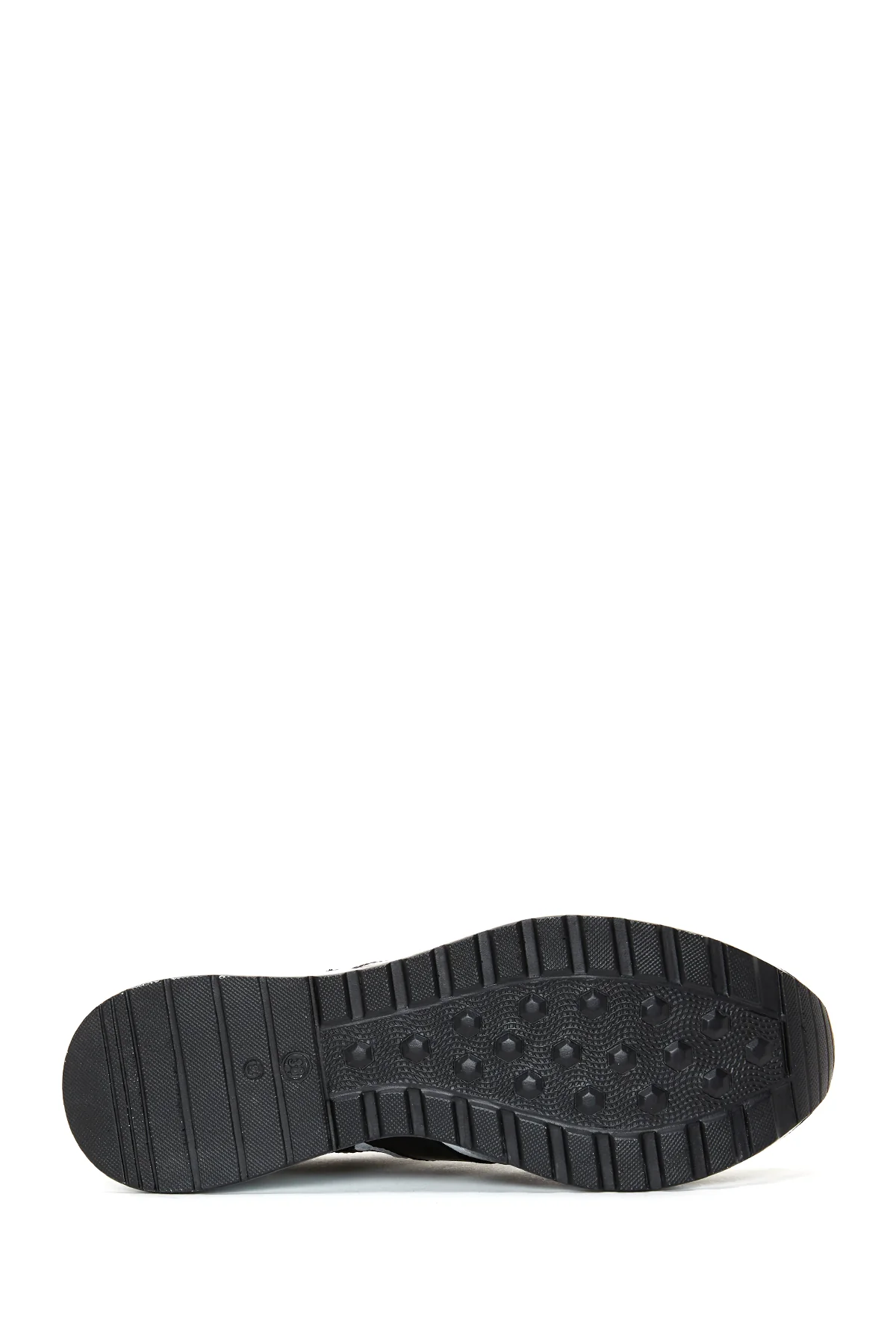Kadın Siyah Deri Dolgu Topuklu Sneaker - Image 4