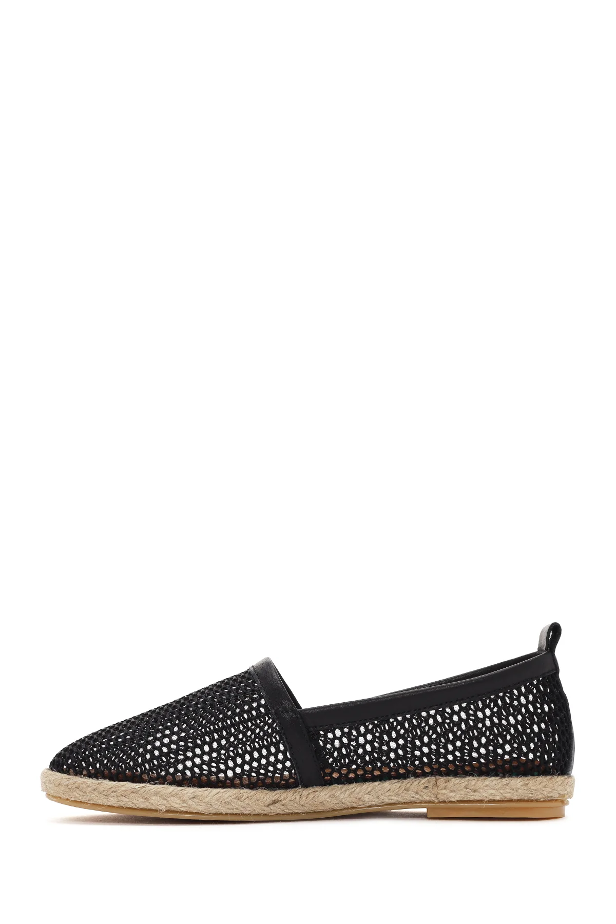 Kadın Siyah Deri Espadril - Image 2