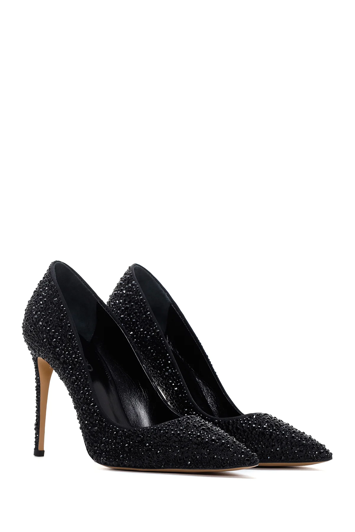 Kadın Siyah Deri İnce Yüksek Topuklu Stiletto - Image 4