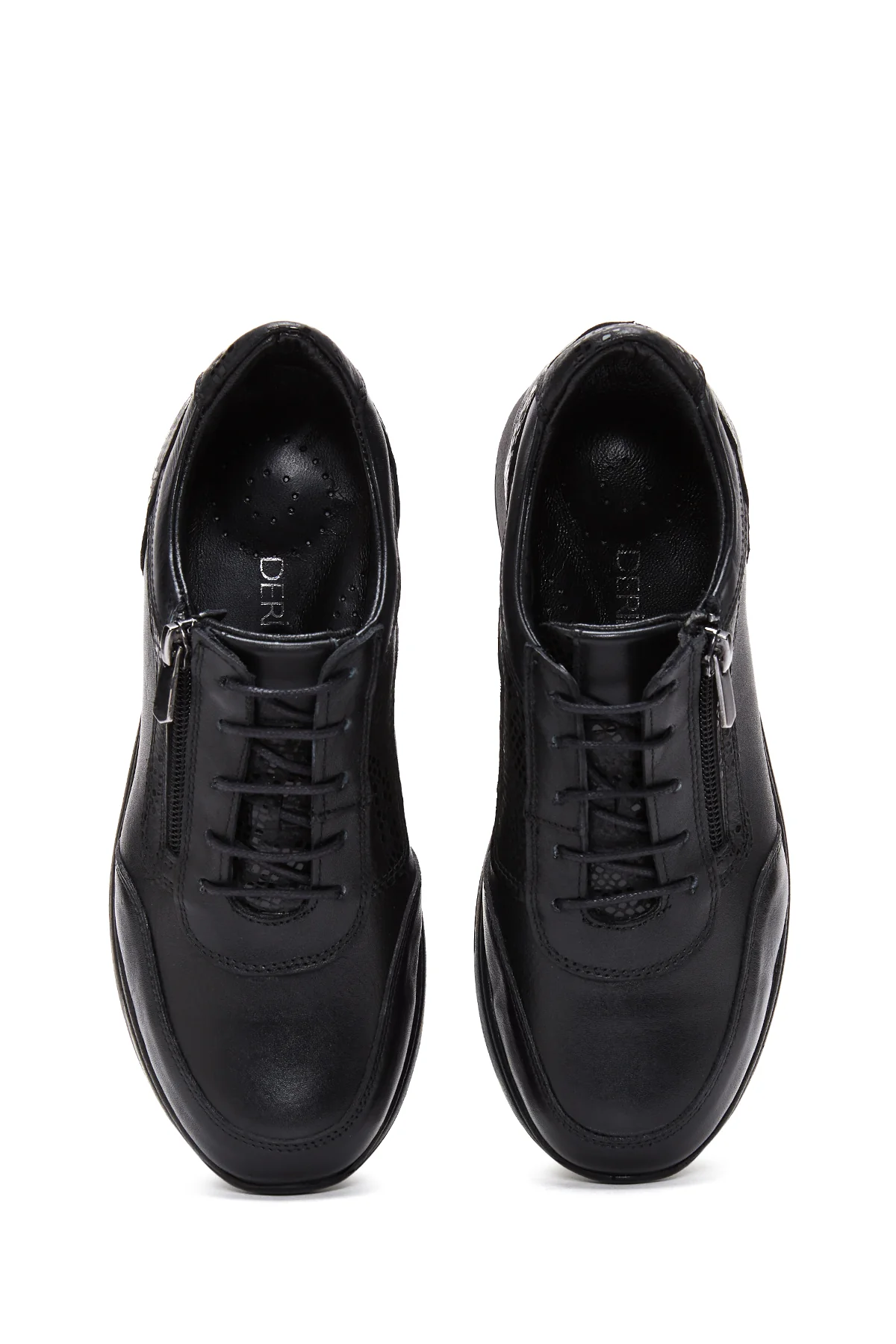 Kadın Siyah Deri Kalın Tabanlı Sneaker - Image 6