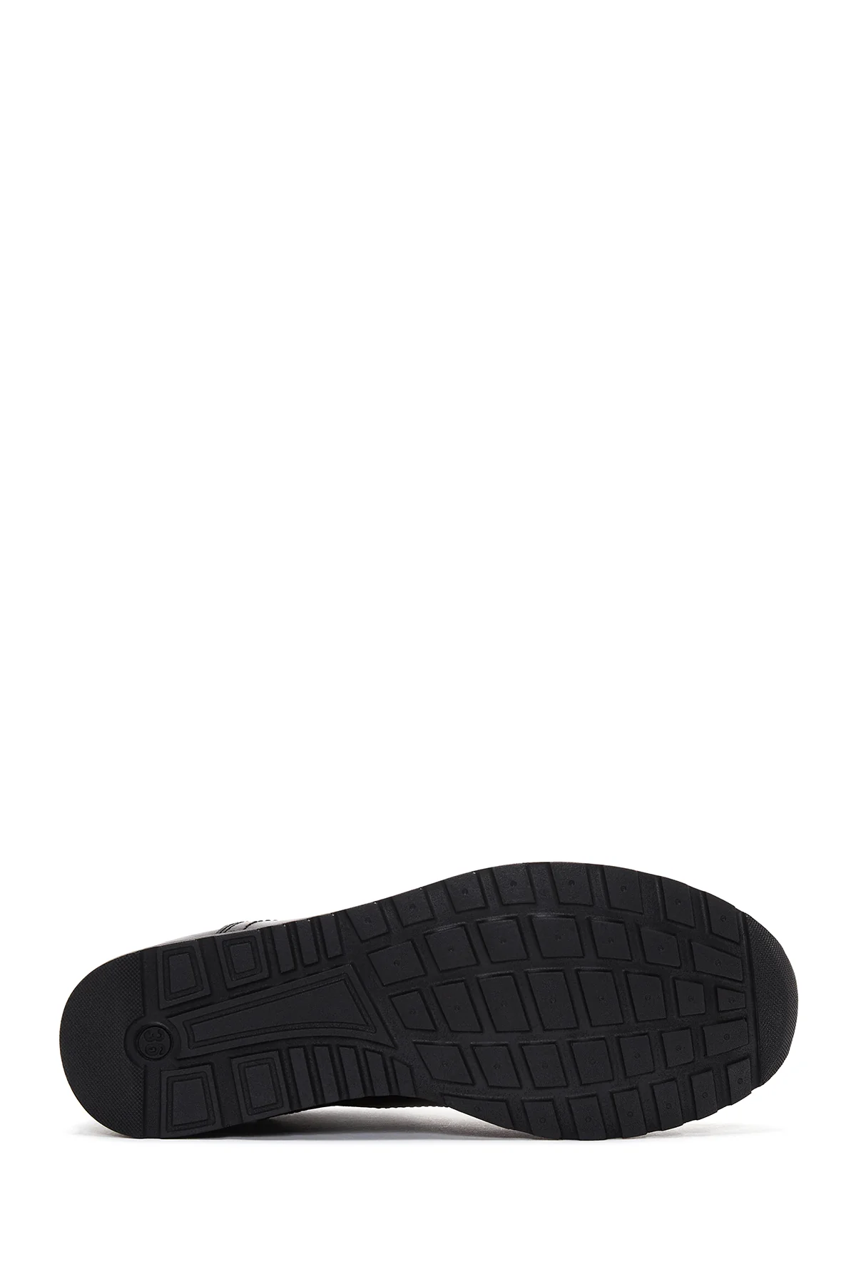 Kadın Siyah Deri Kalın Tabanlı Sneaker - Image 4