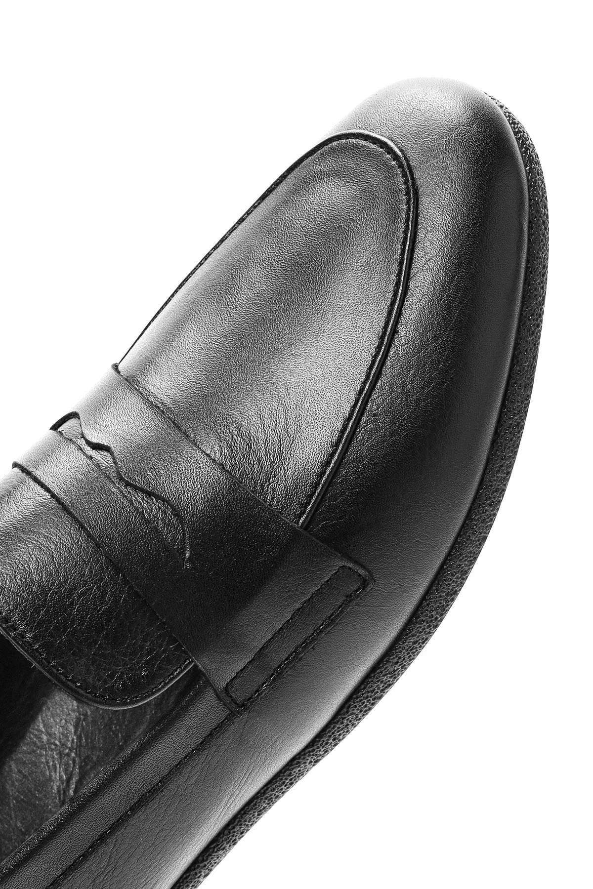 Kadın Siyah Deri Klasik Loafer - Image 10
