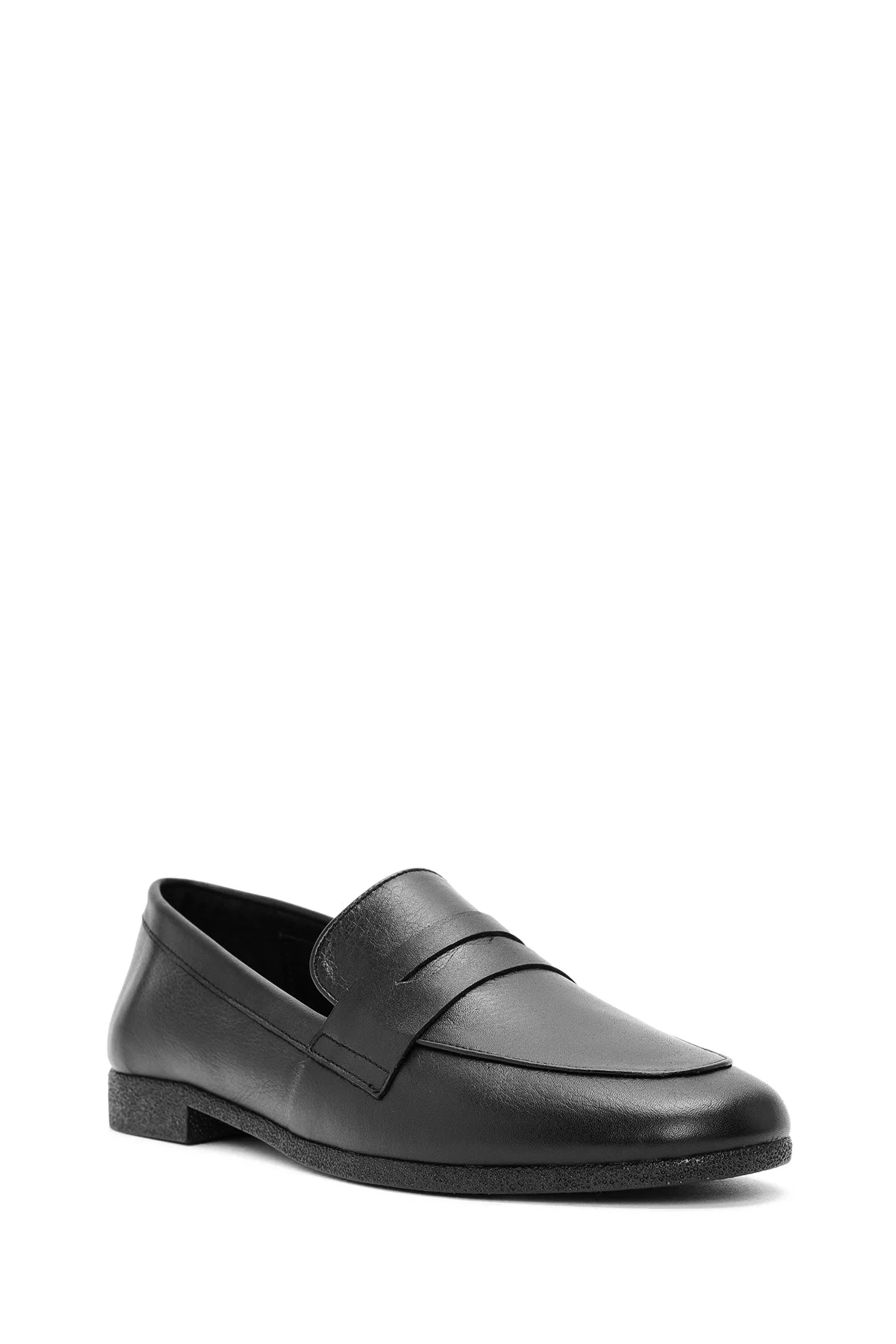 Kadın Siyah Deri Klasik Loafer - Image 6