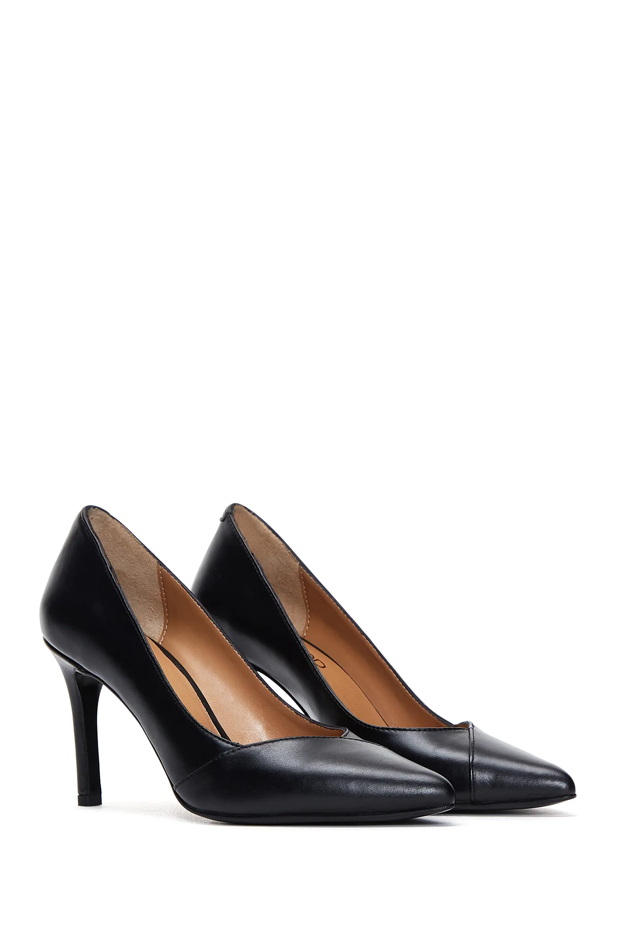 Kadın Siyah Deri Klasik Stiletto - Image 3