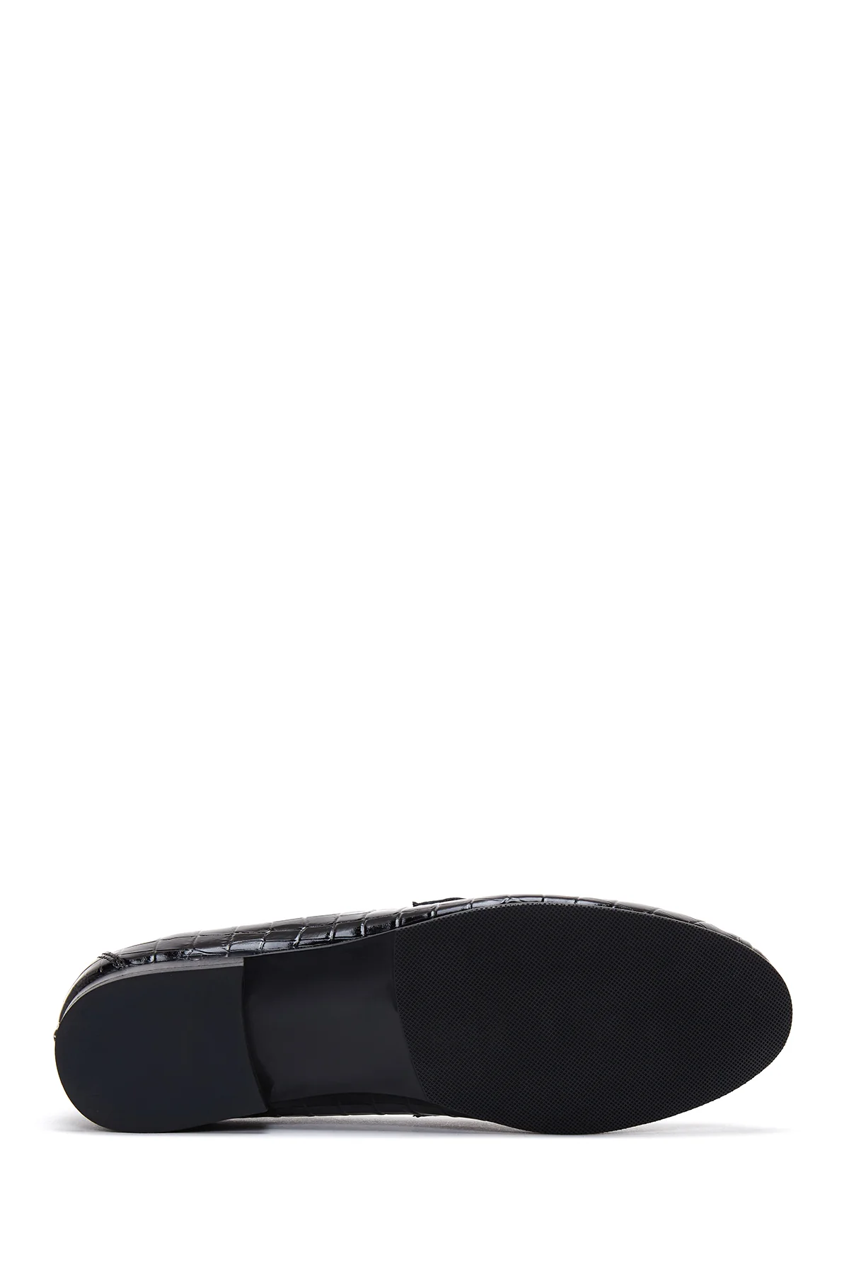 Kadın Siyah Deri Kroko Loafer - Image 4