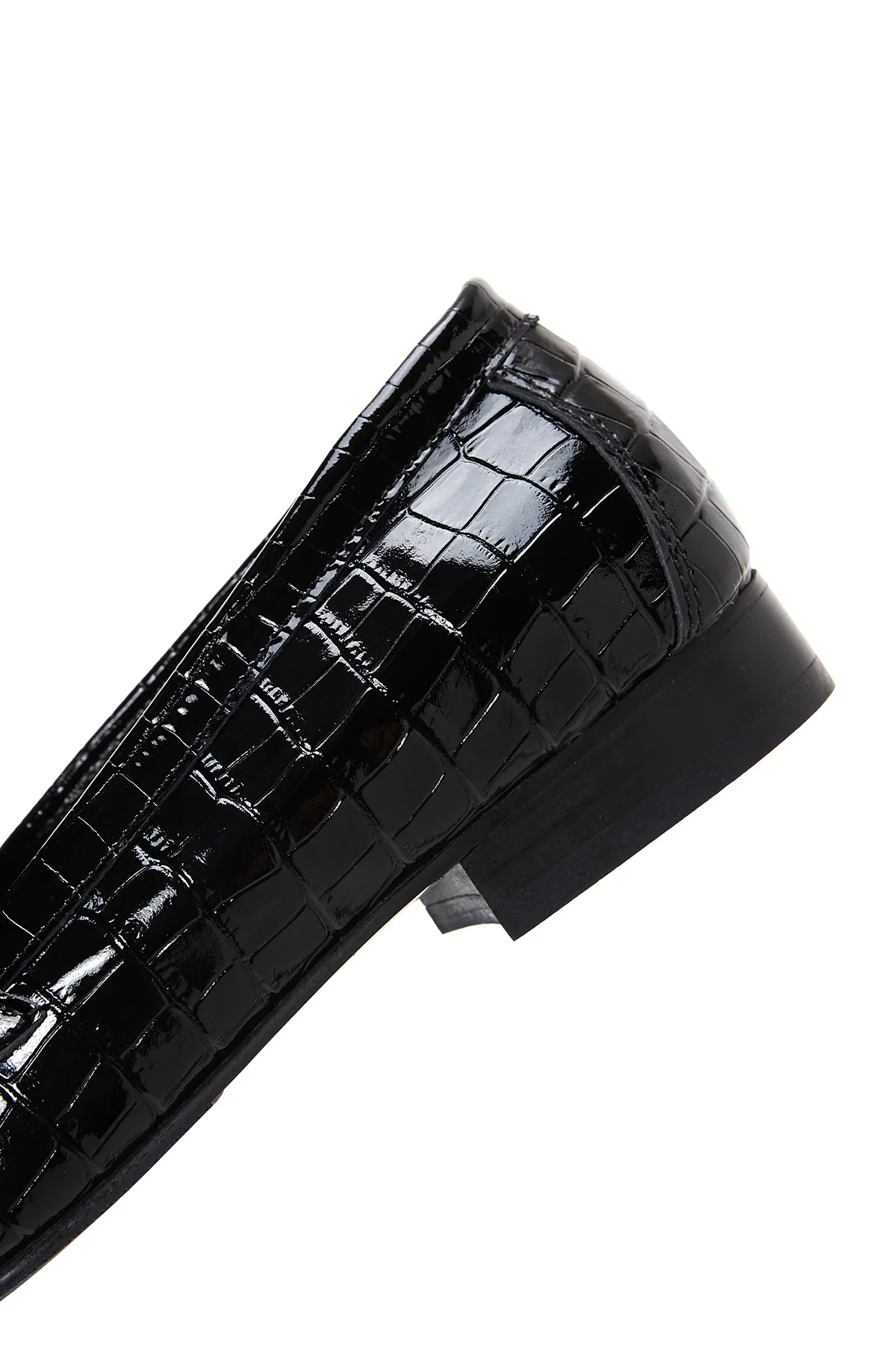 Kadın Siyah Deri Kroko Loafer - Image 7