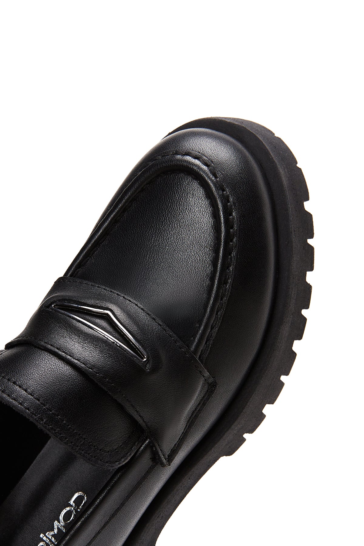 Kadın Siyah Deri Loafer - Image 8