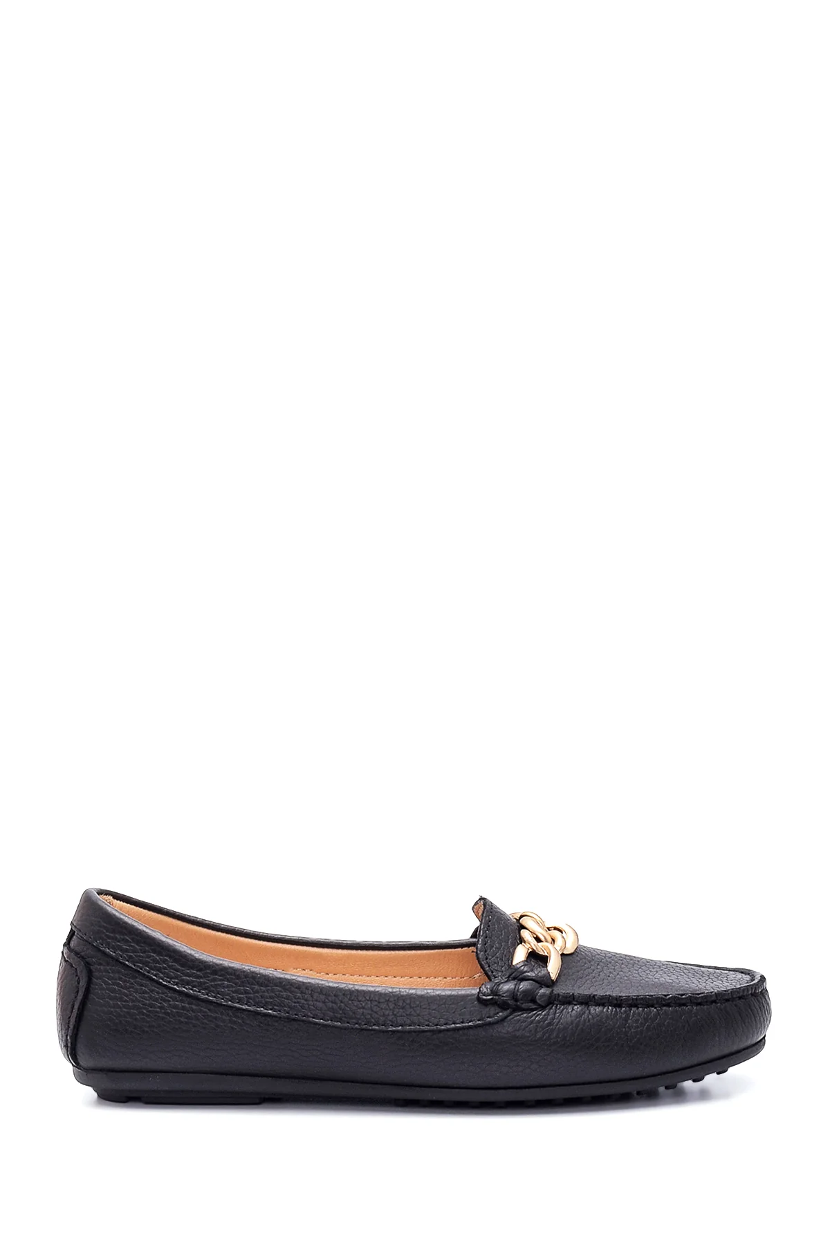 Kadın Siyah Deri Loafer