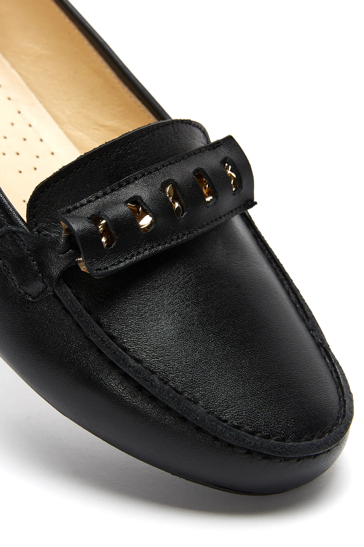 Kadın Siyah Deri Loafer - Image 7
