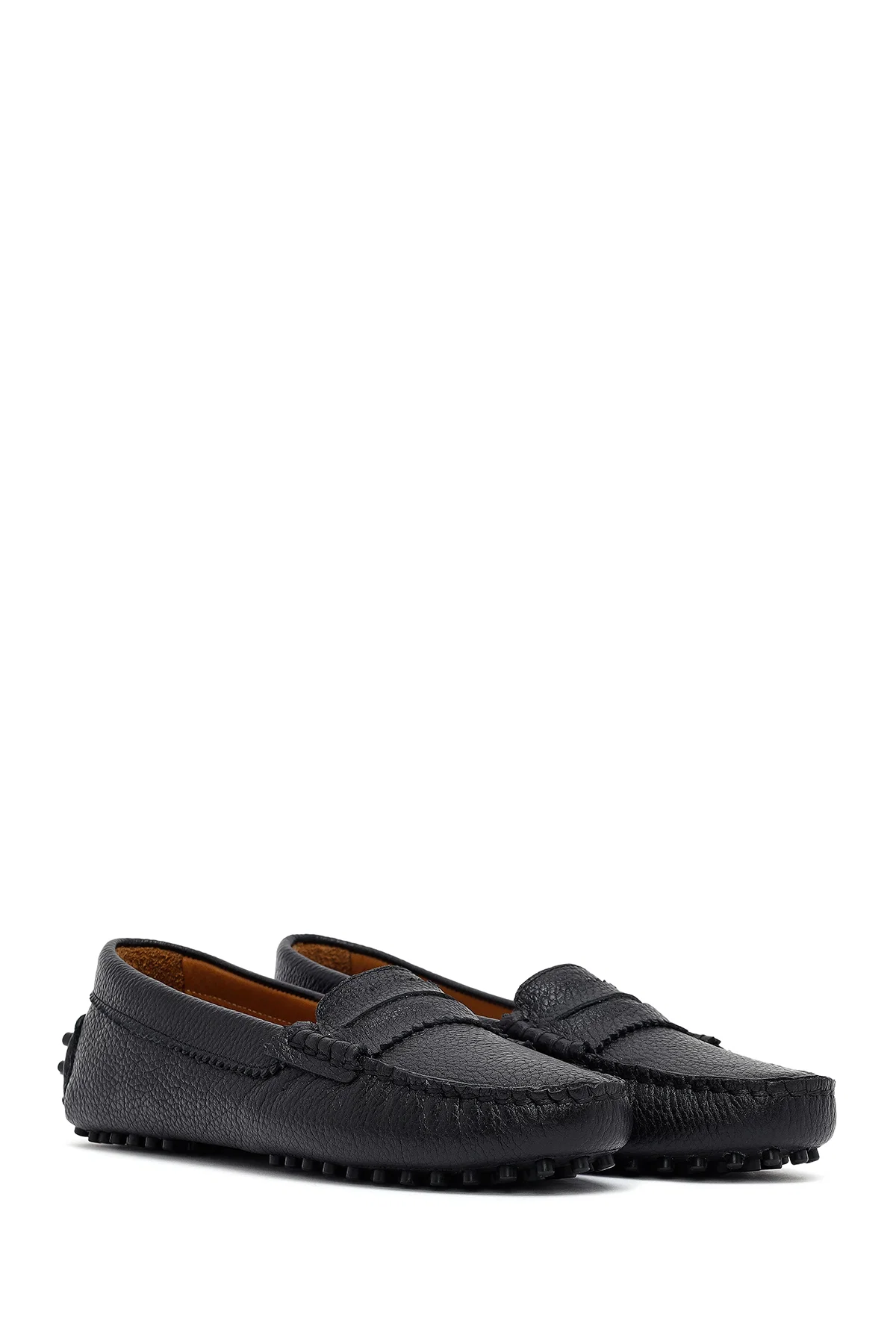 Kadın Siyah Deri Loafer - Image 3