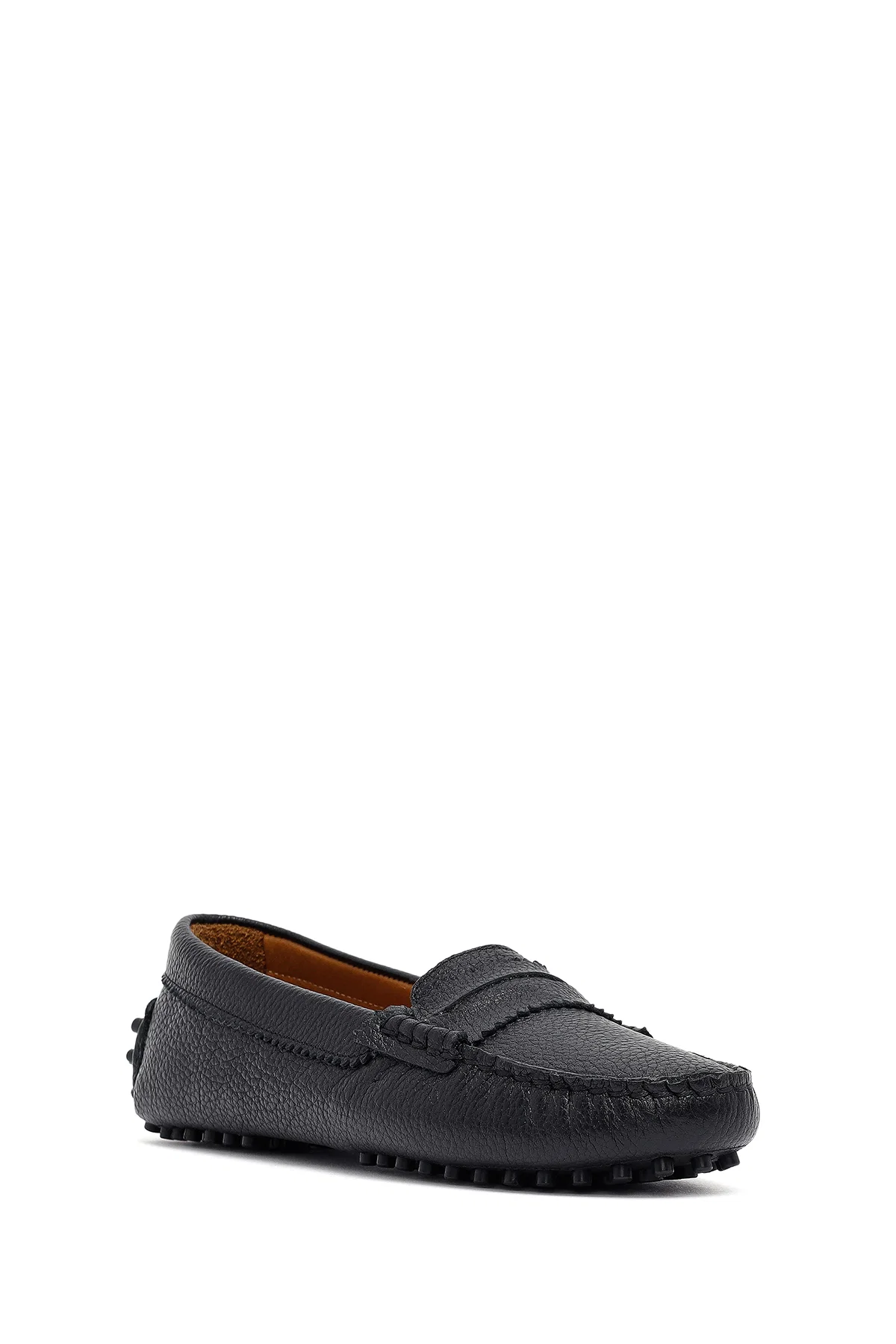 Kadın Siyah Deri Loafer - Image 6
