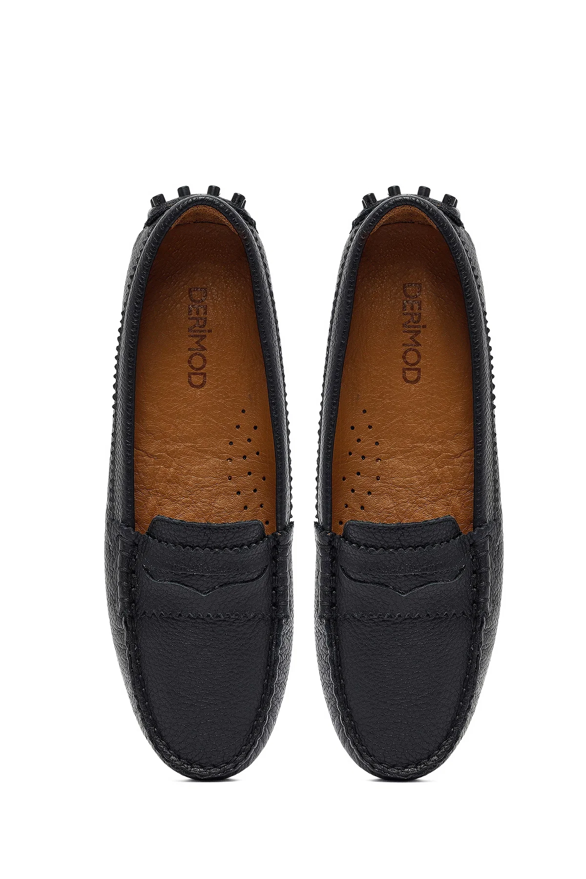 Kadın Siyah Deri Loafer - Image 7