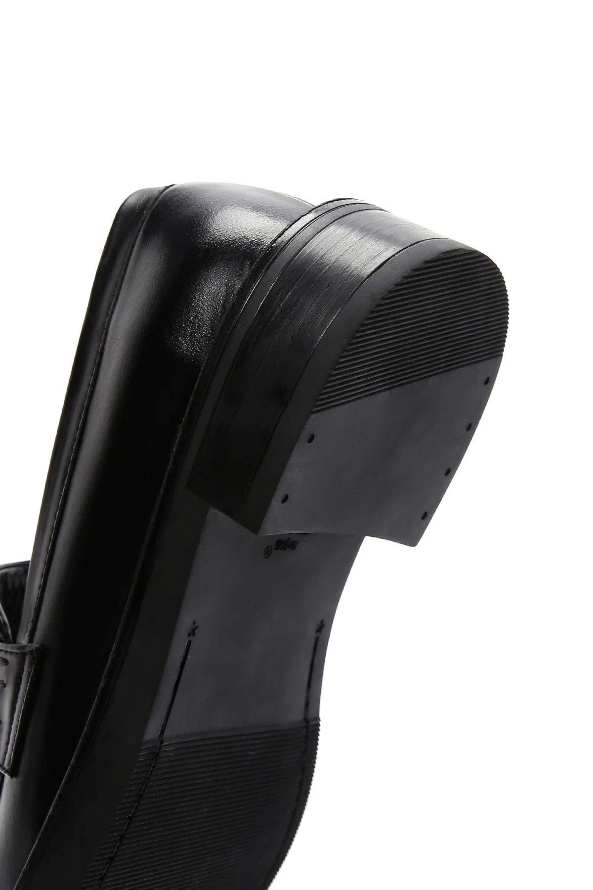 Kadın Siyah Deri Maskülen Casual Loafer - Image 8