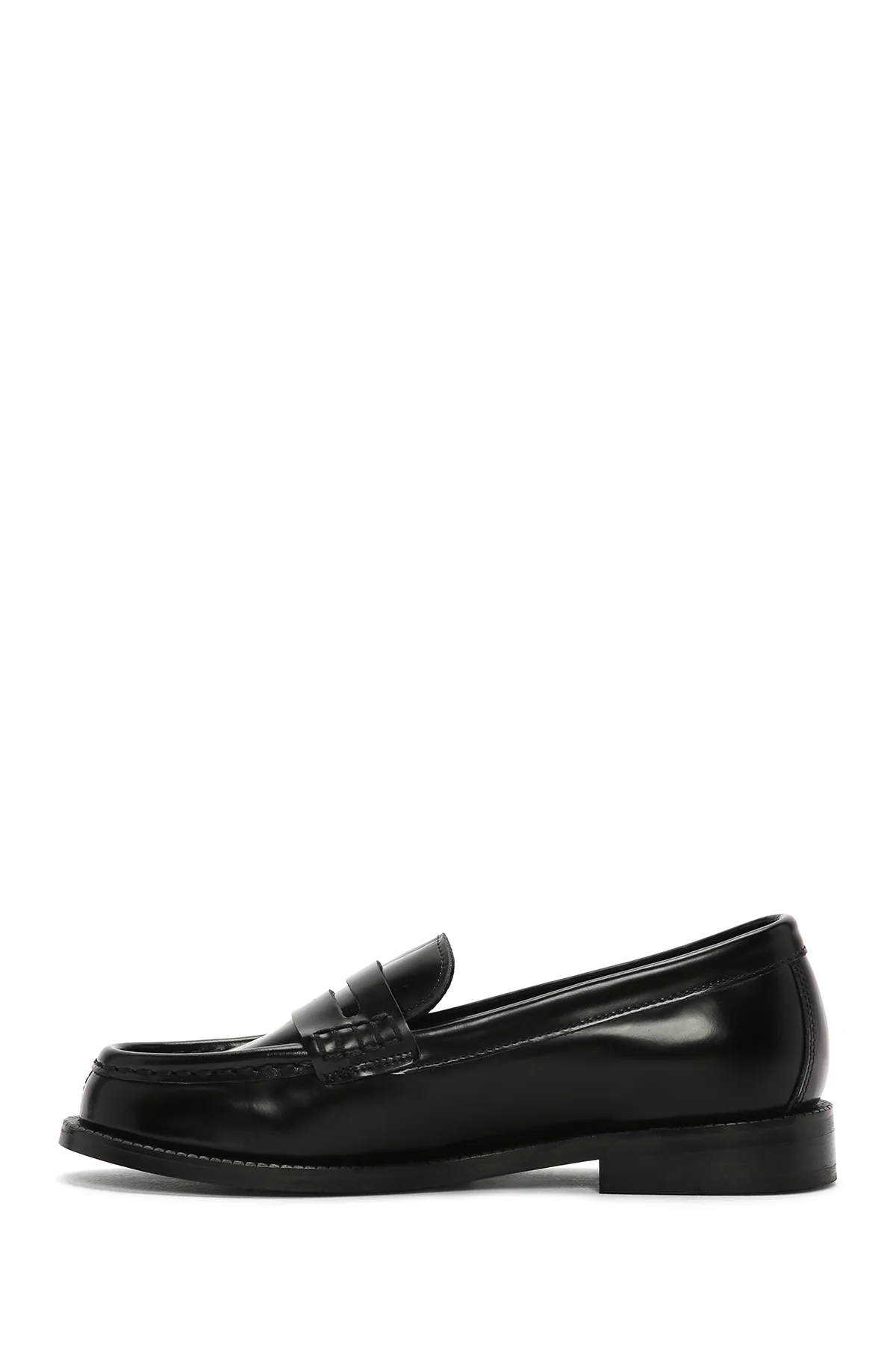 Kadın Siyah Deri Maskülen Loafer - Image 2