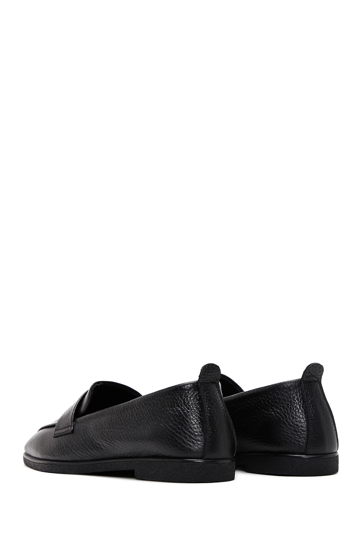 Kadın Siyah Deri Maskülen Loafer - Image 5