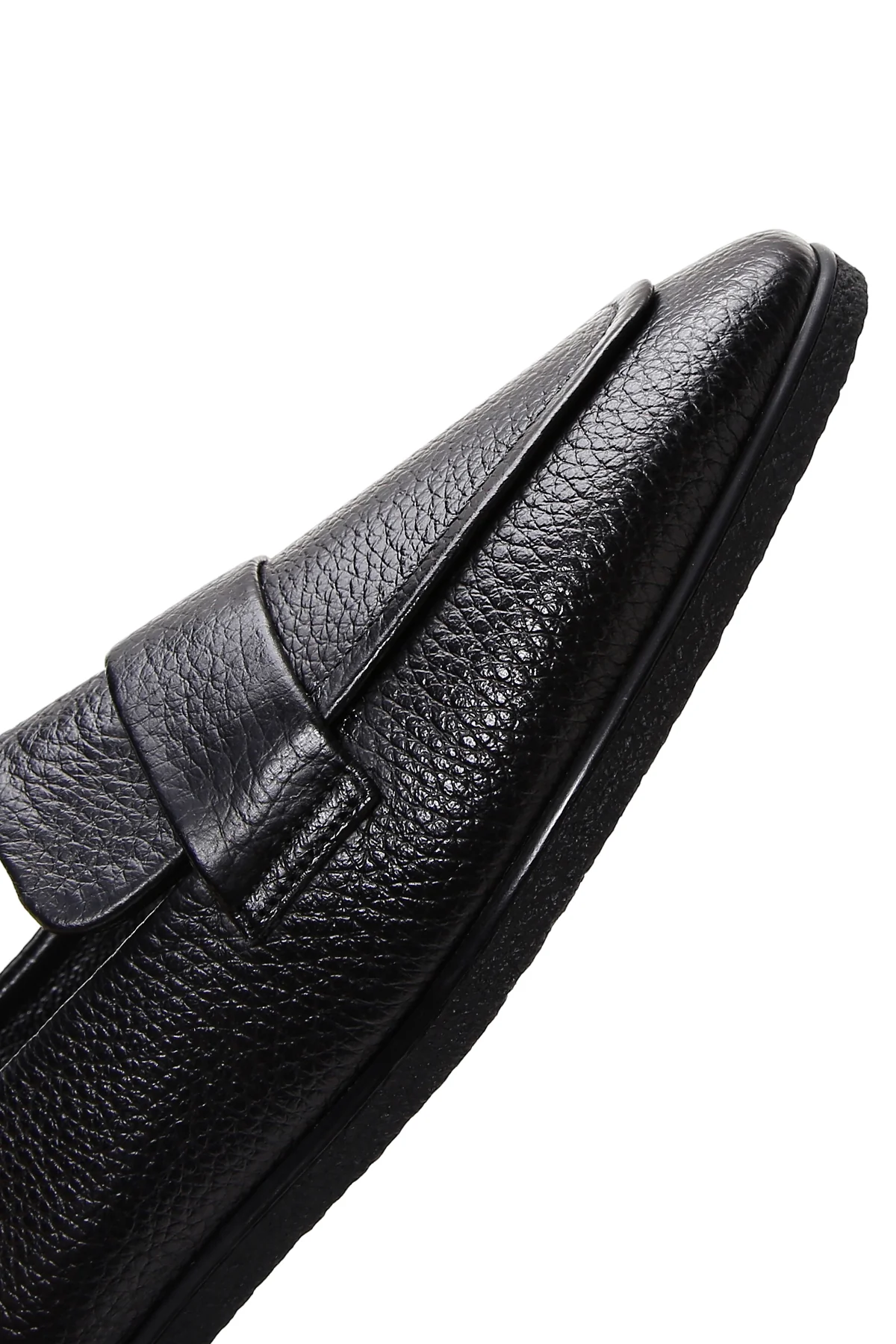 Kadın Siyah Deri Maskülen Loafer - Image 7