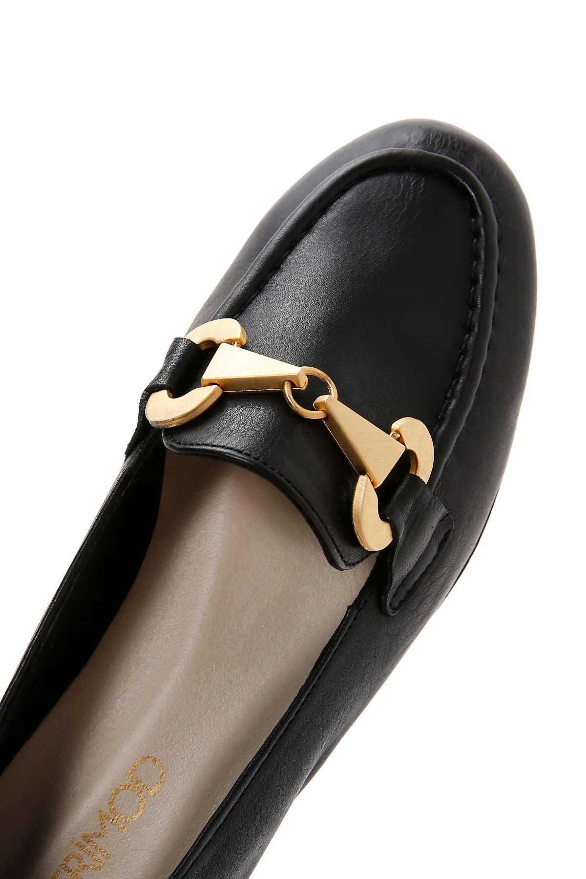 Kadın Siyah Deri Maskülen Loafer - Image 7