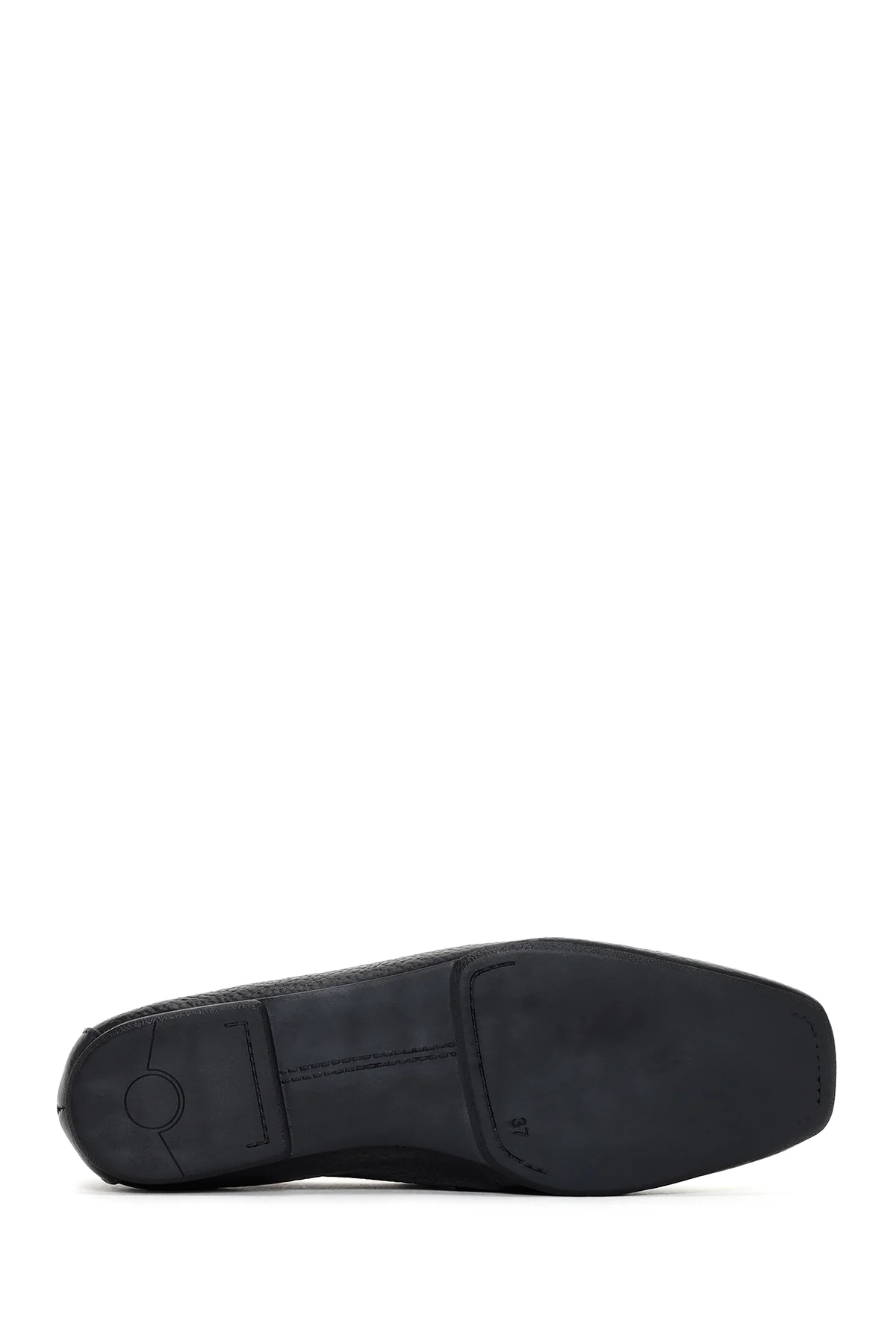 Kadın Siyah Deri Maskülen Loafer - Image 4