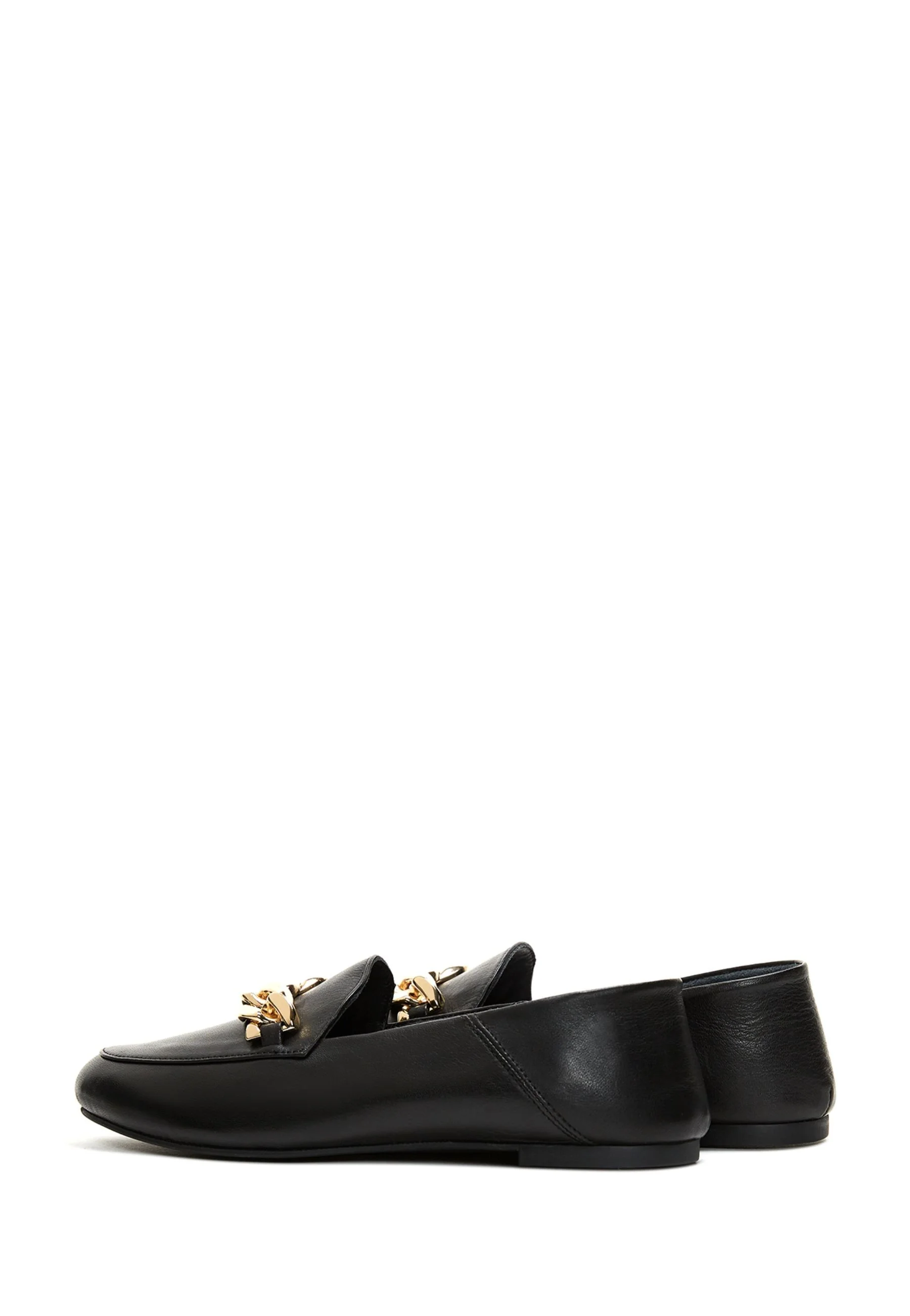 Kadın Siyah Deri Maskülen Loafer - Image 4