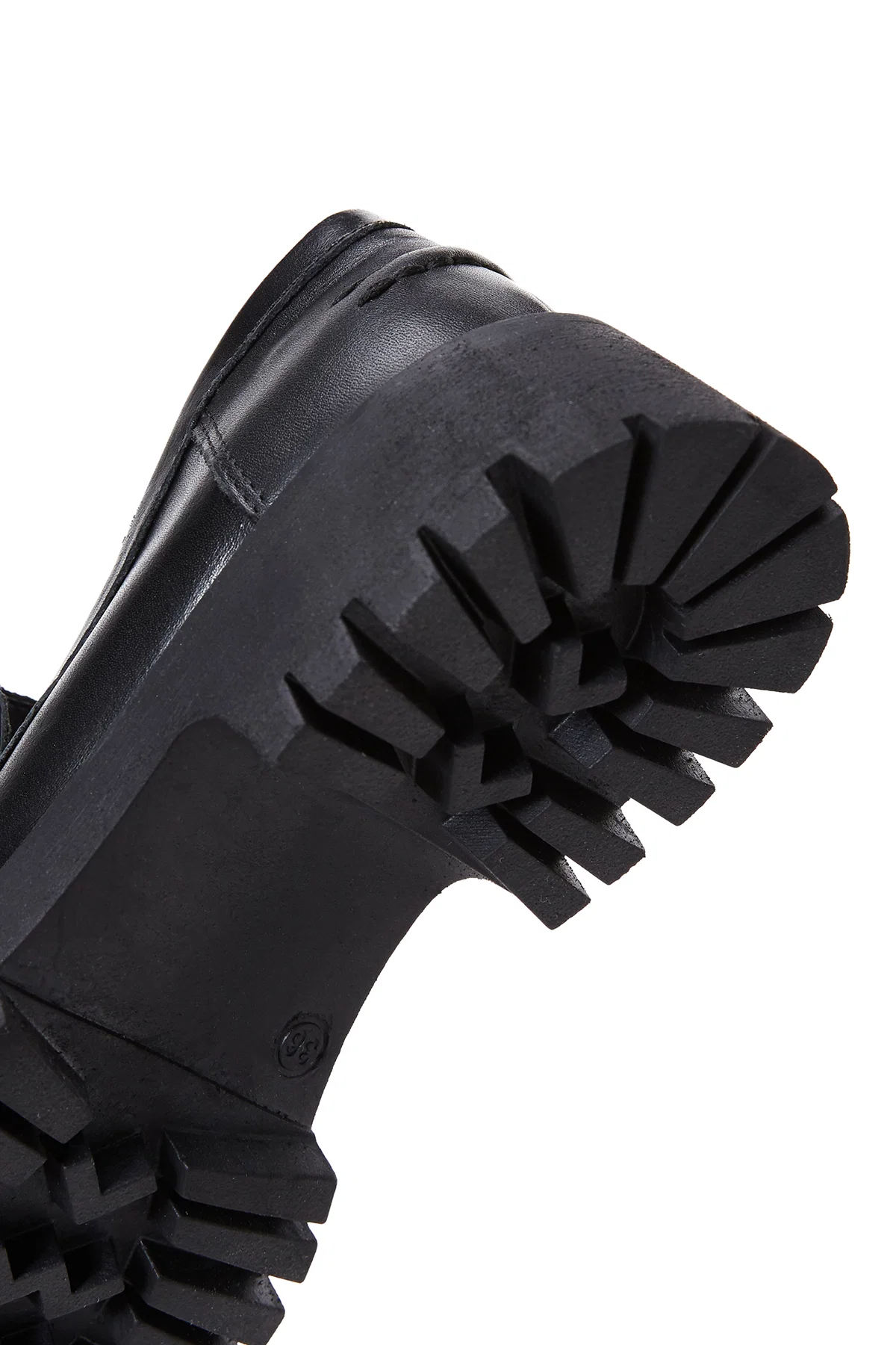 Kadın Siyah Deri Maskülen Loafer - Image 7