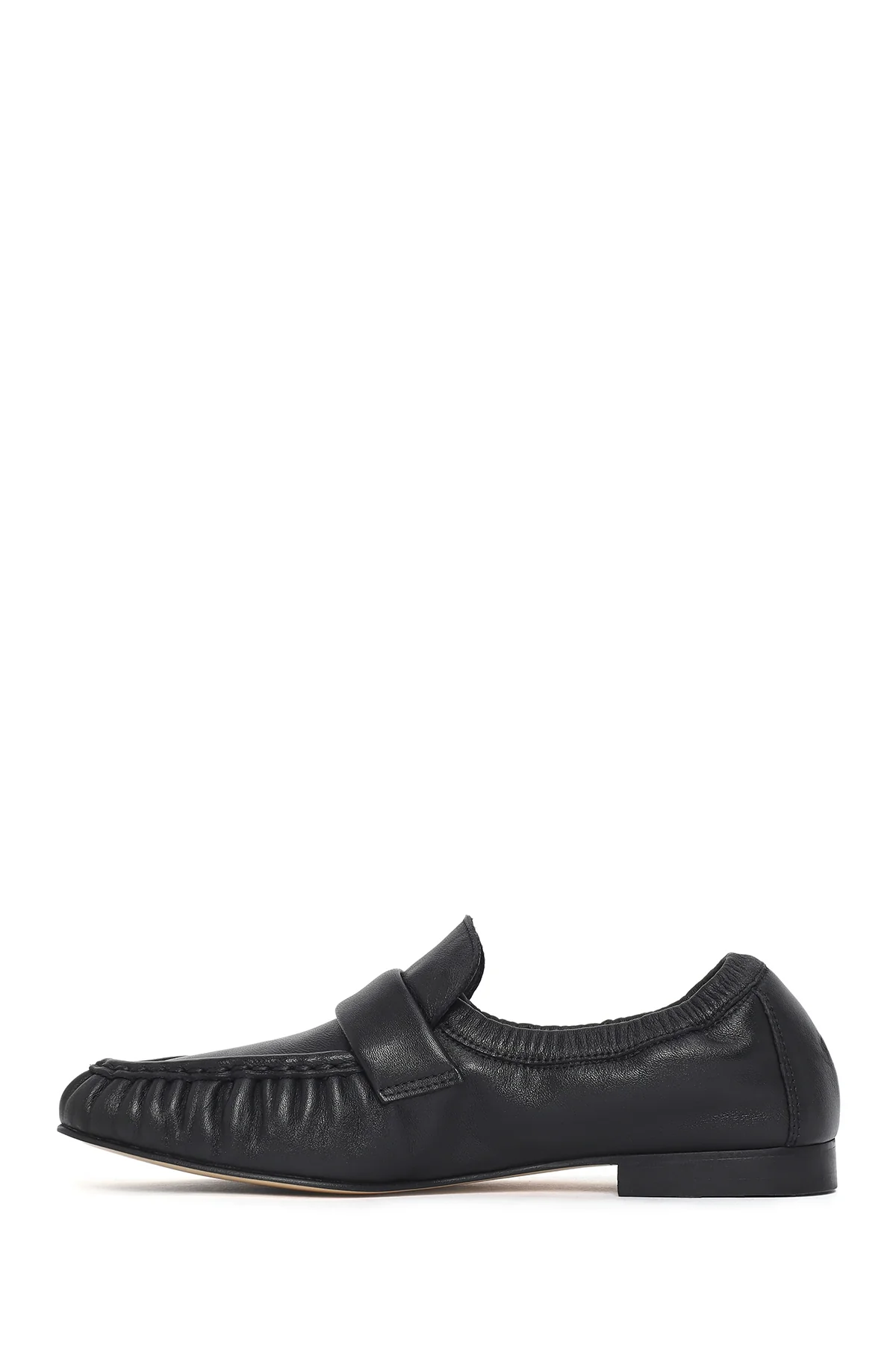 Kadın Siyah Deri Maskülen Loafer - Image 3