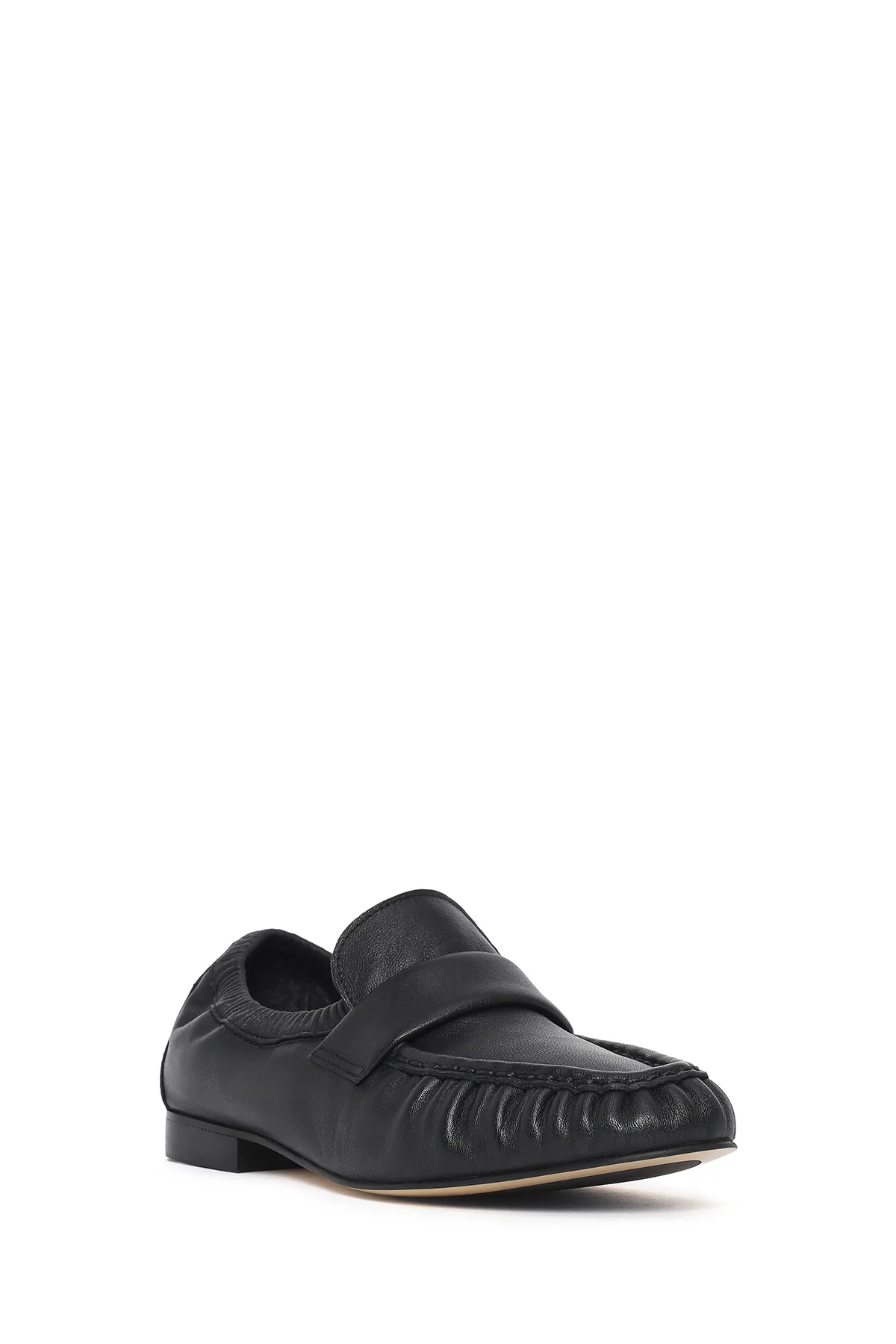 Kadın Siyah Deri Maskülen Loafer - Image 7