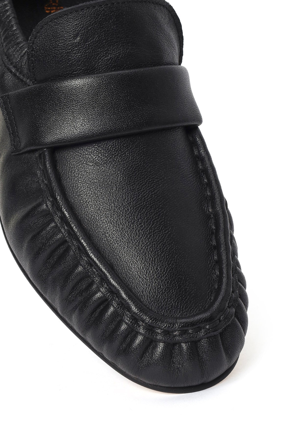 Kadın Siyah Deri Maskülen Loafer - Image 9