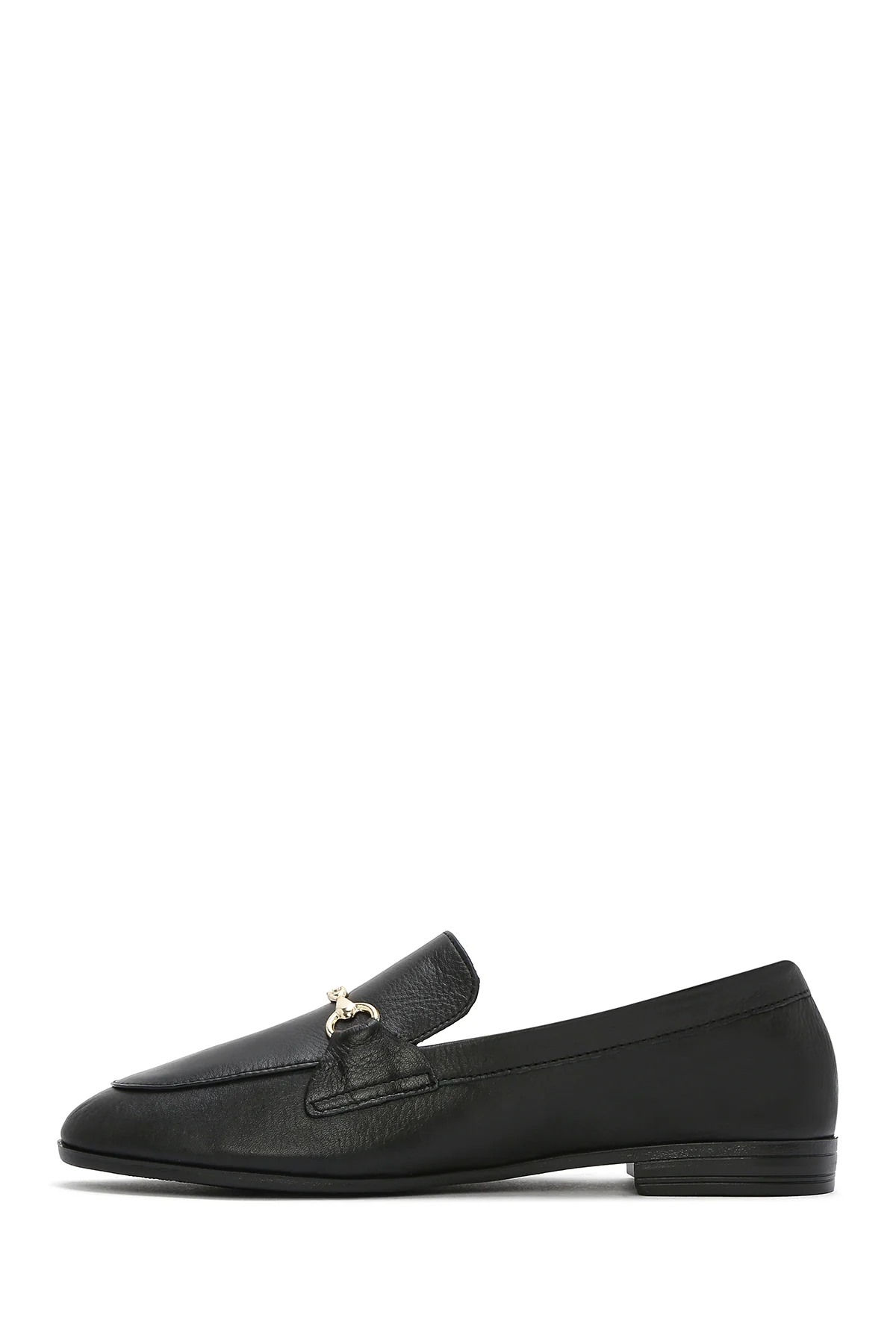 Kadın Siyah Deri Maskülen Loafer - Image 3