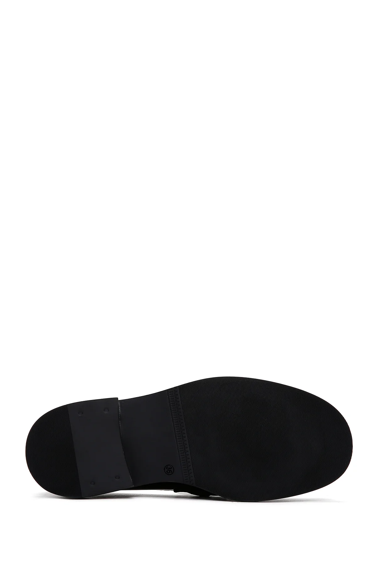 Kadın Siyah Deri Rugan Maskülen Klasik Loafer - Image 4