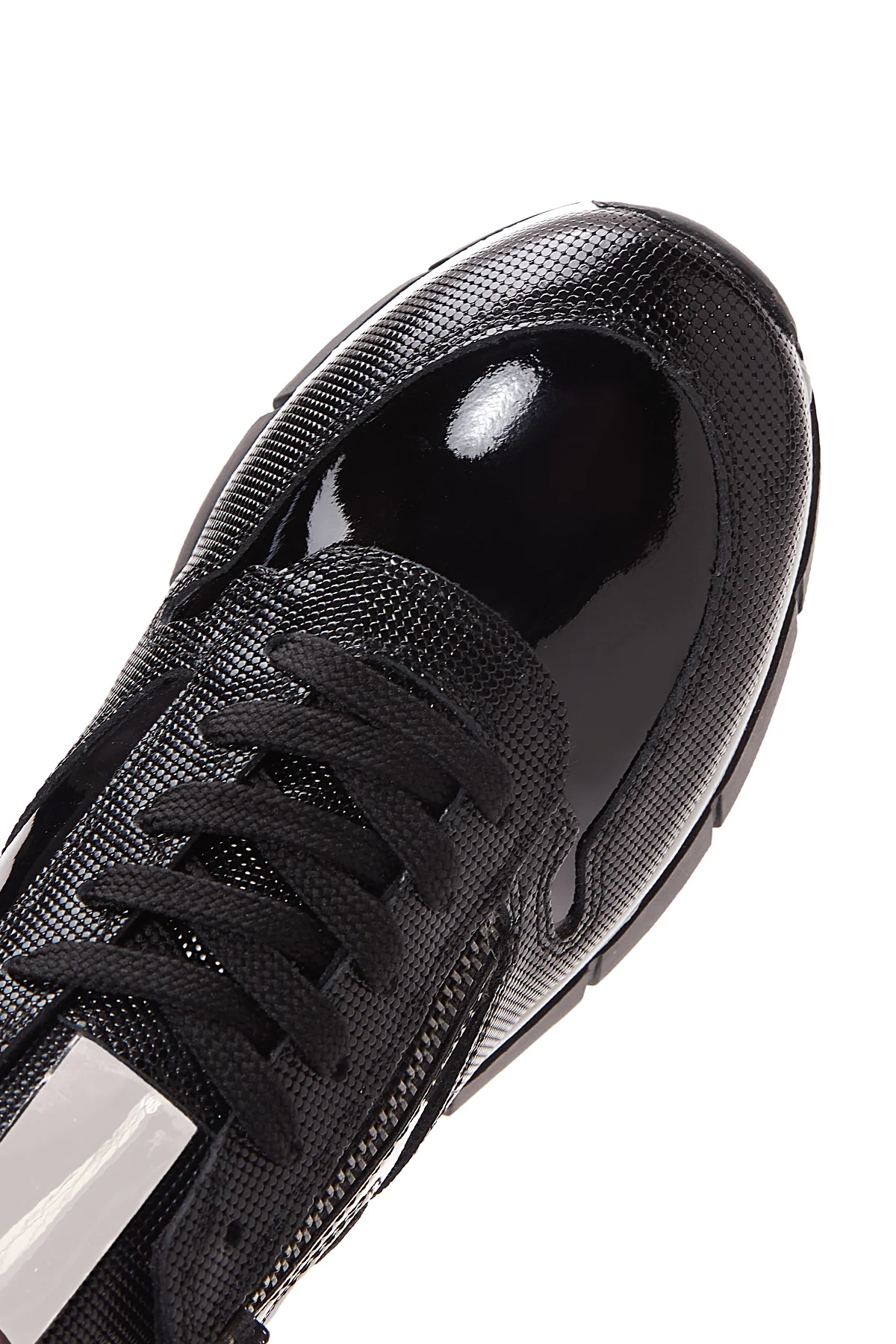 Kadın Siyah Deri Sneaker - Image 7