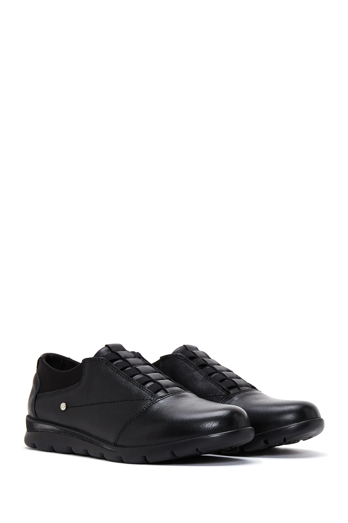 Kadın Siyah Deri Sneaker - Image 3