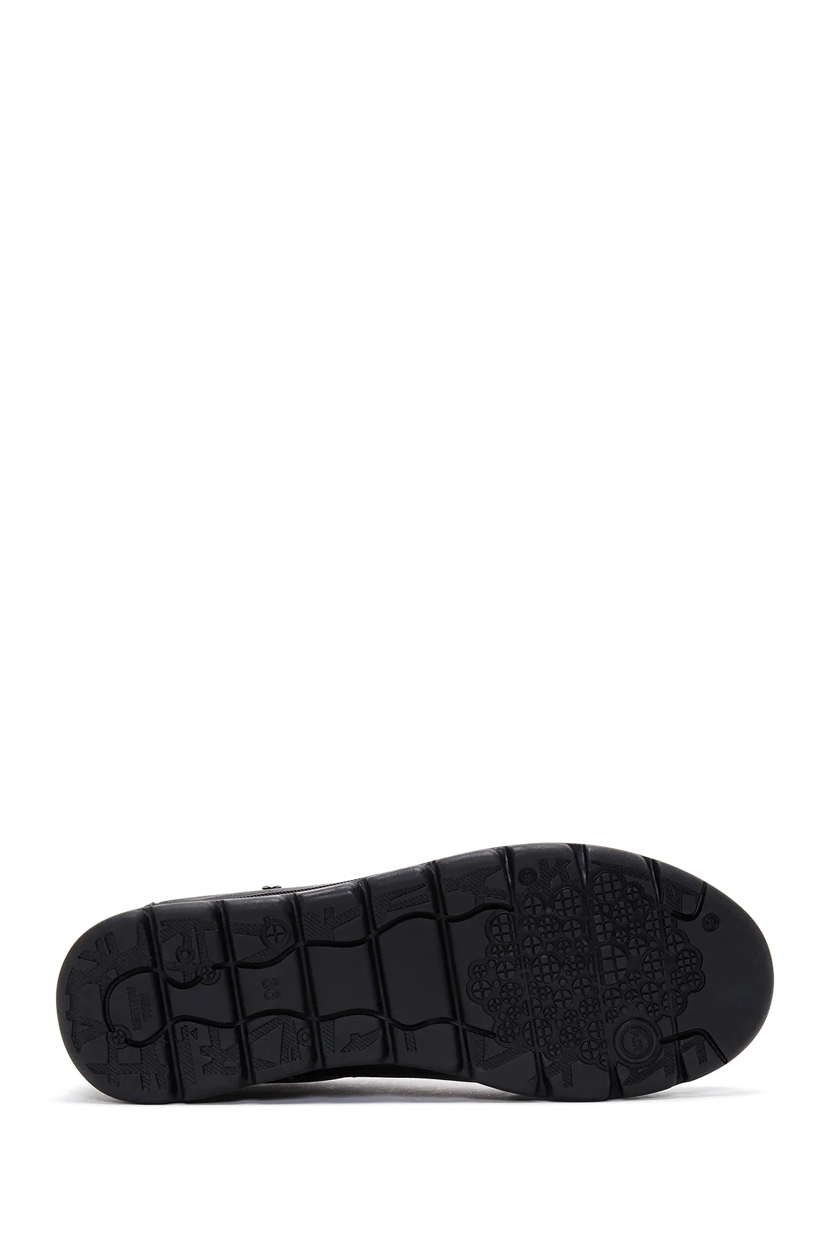 Kadın Siyah Deri Sneaker - Image 4
