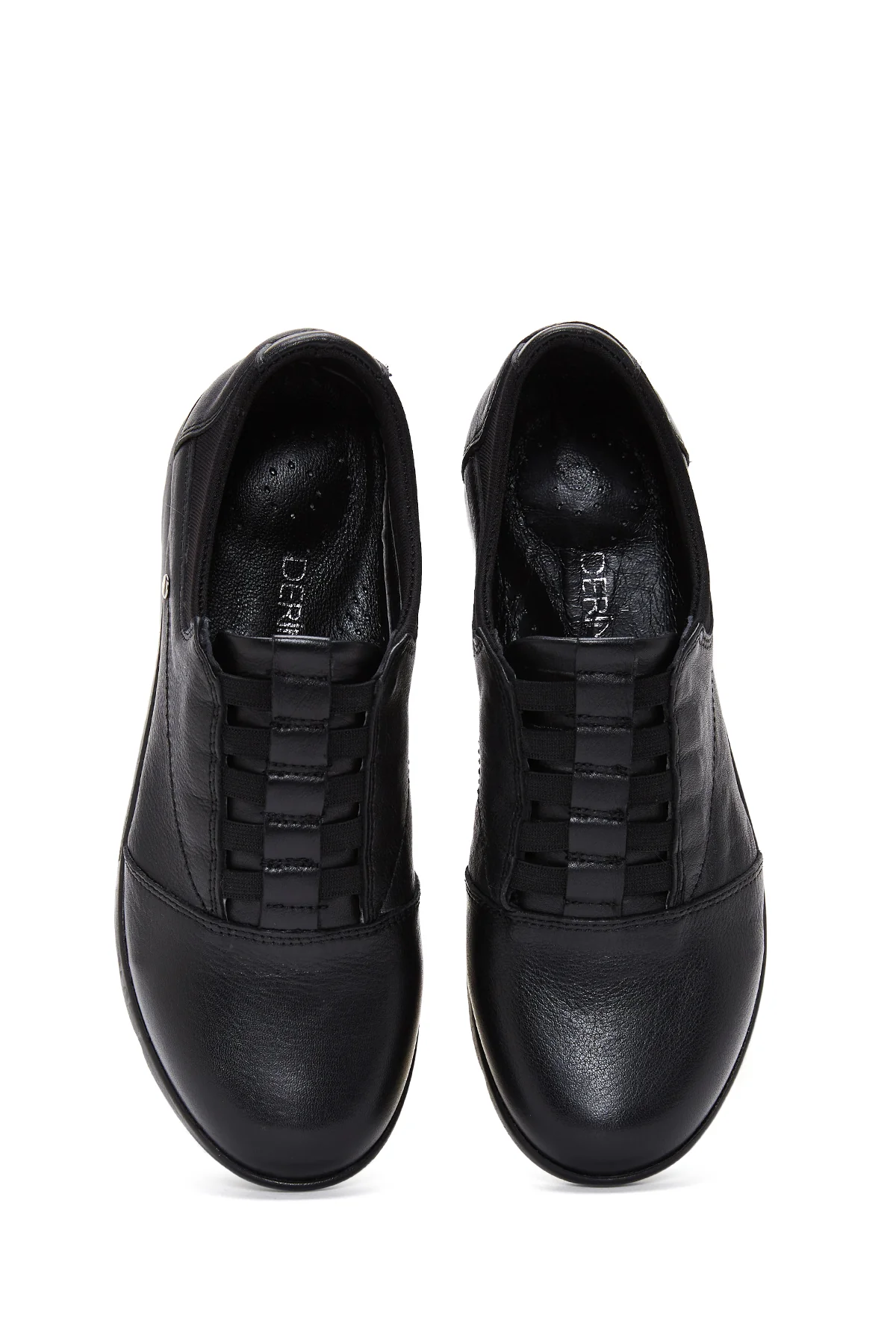 Kadın Siyah Deri Sneaker - Image 6