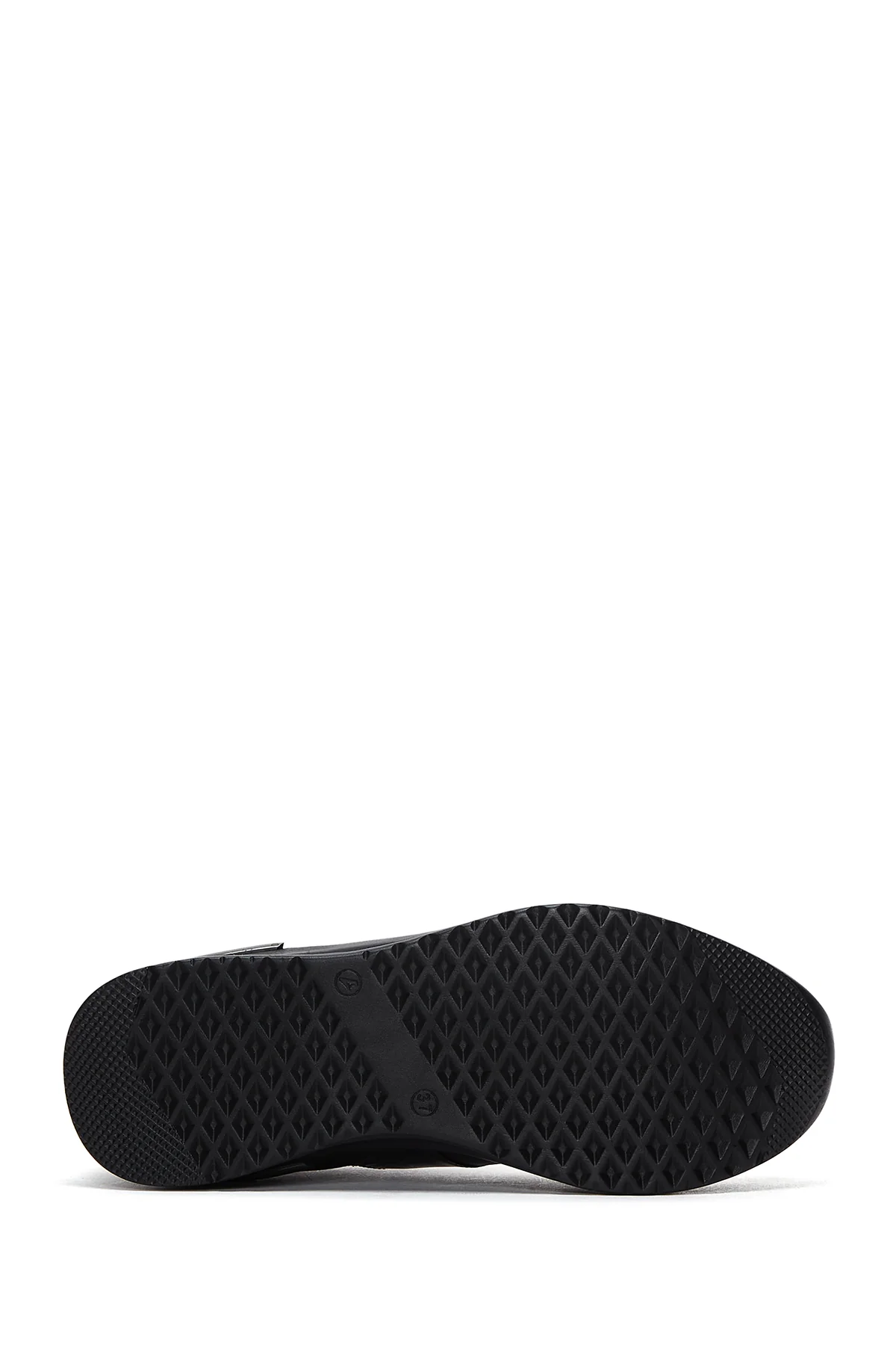 Kadın Siyah Deri Sneaker - Image 4