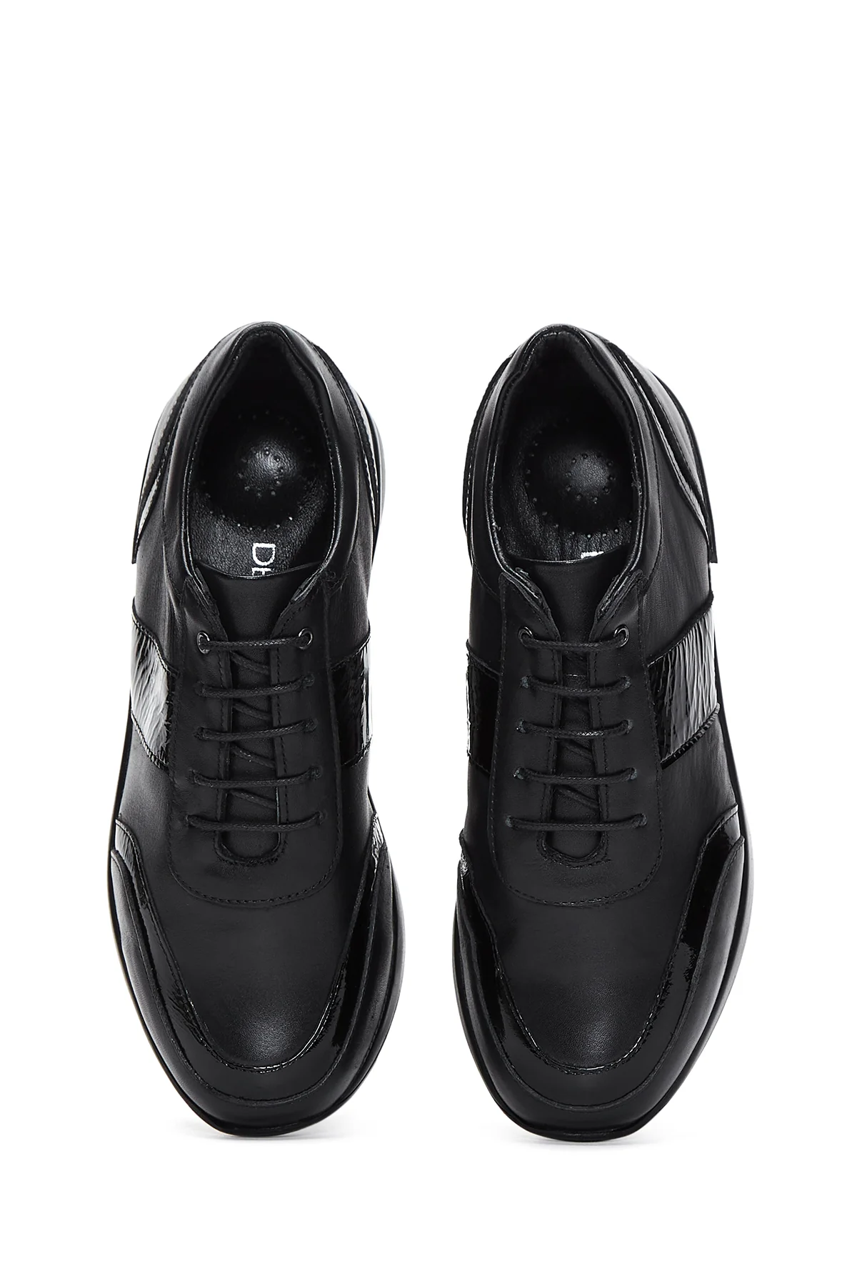 Kadın Siyah Deri Sneaker - Image 6