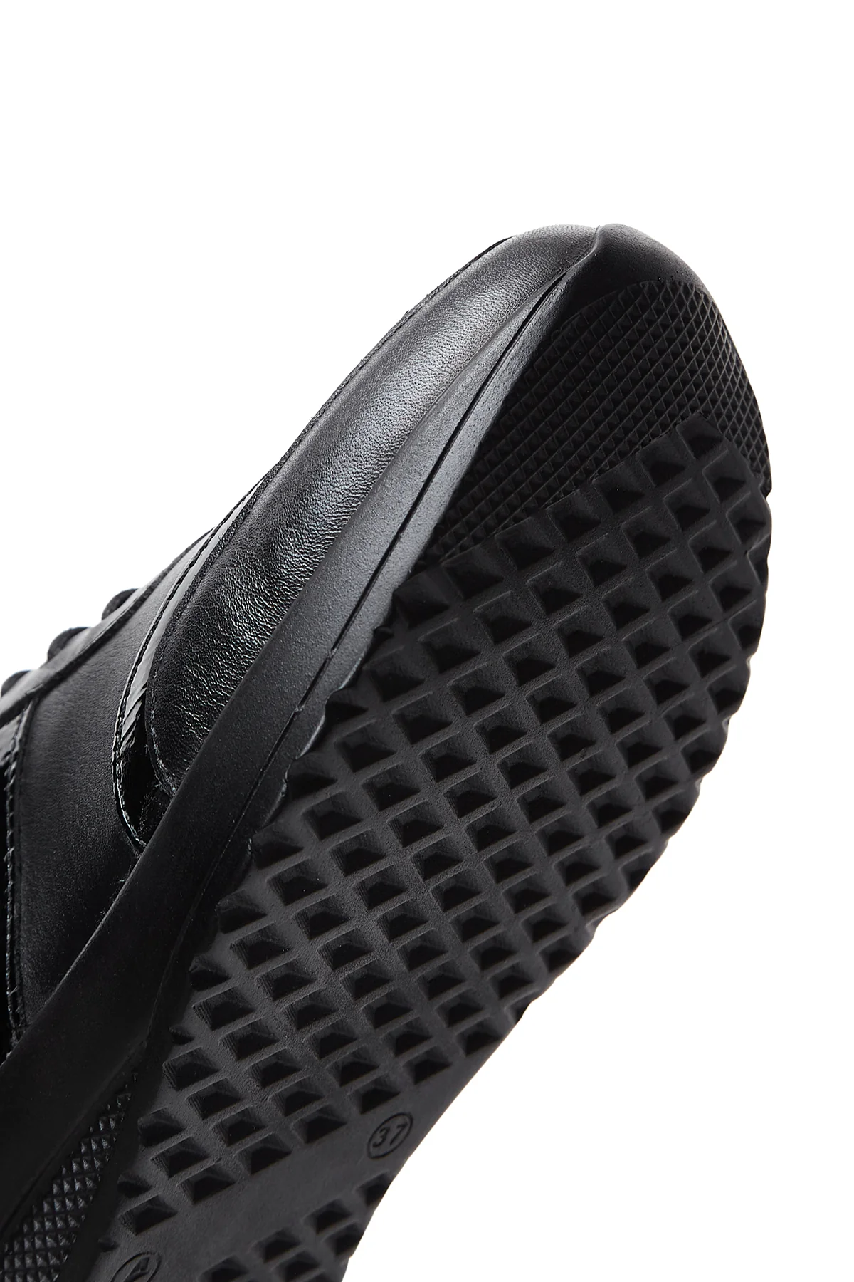Kadın Siyah Deri Sneaker - Image 8