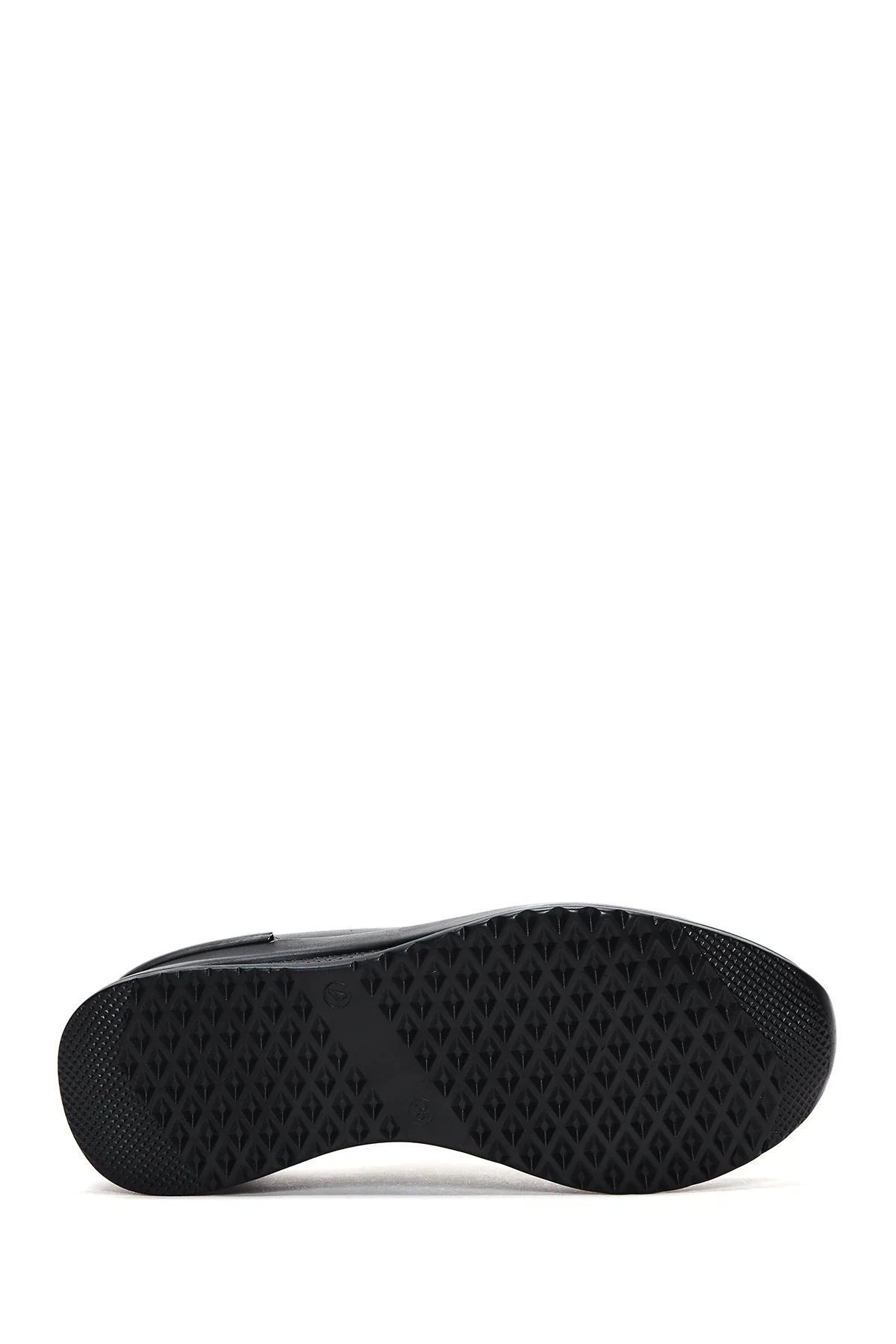 Kadın Siyah Deri Sneaker - Image 4