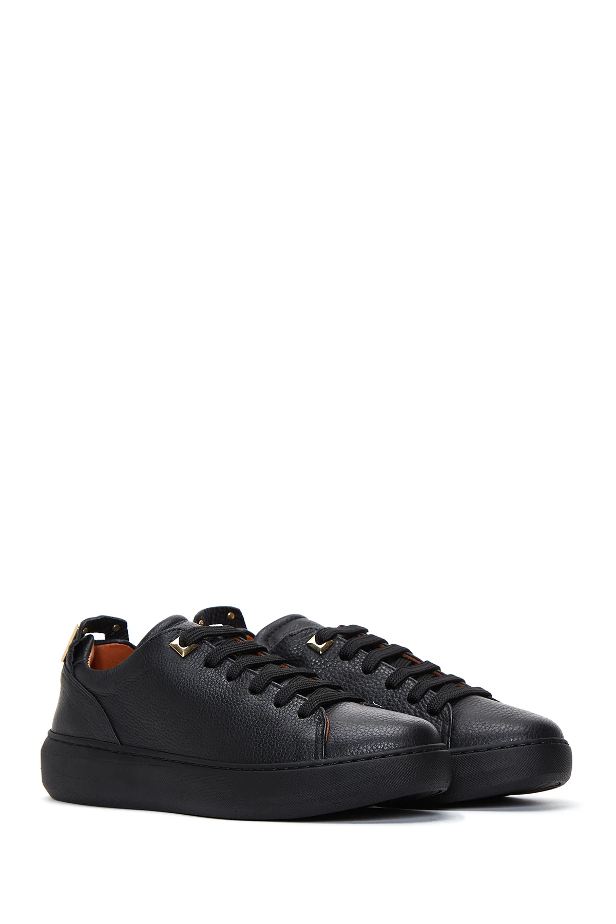 Kadın Siyah Deri Sneaker - Image 3