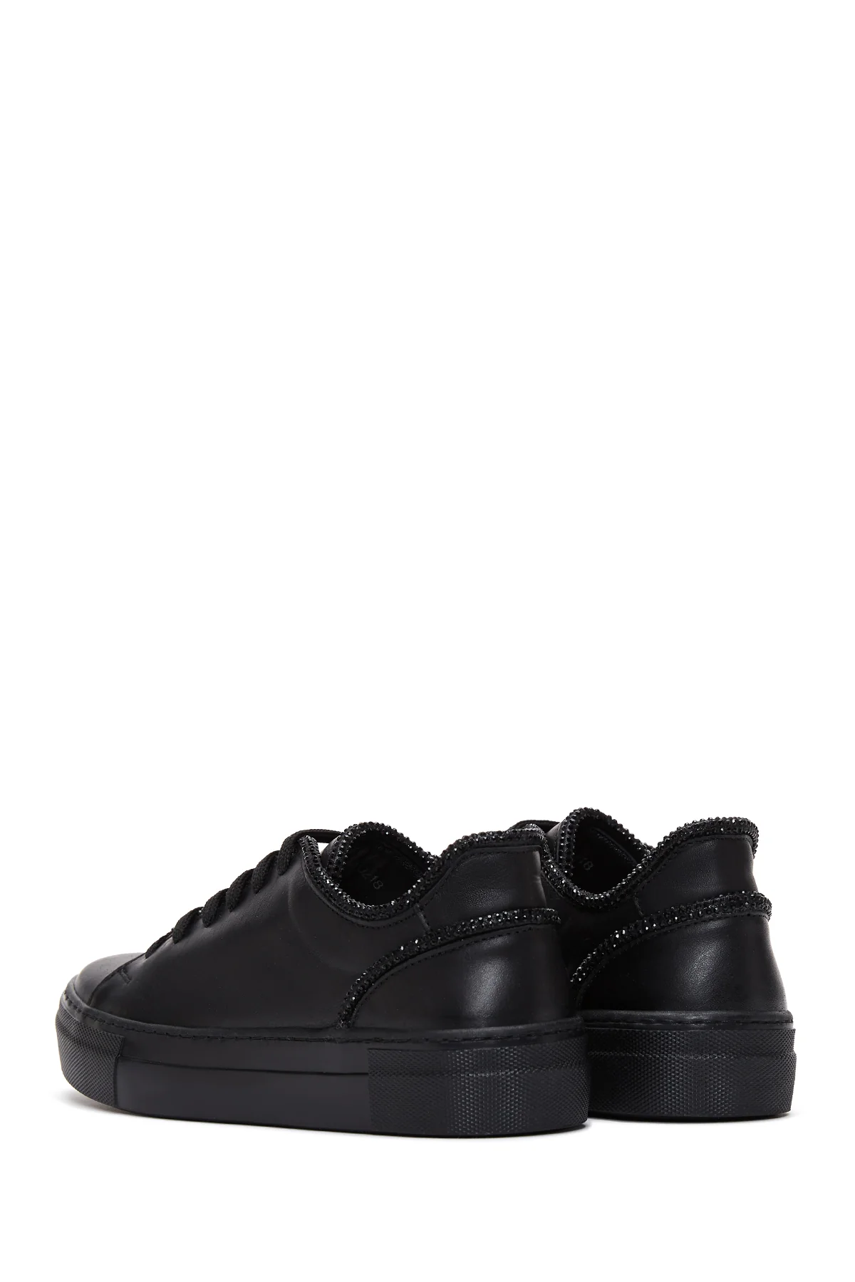 Kadın Siyah Deri Sneaker - Image 5