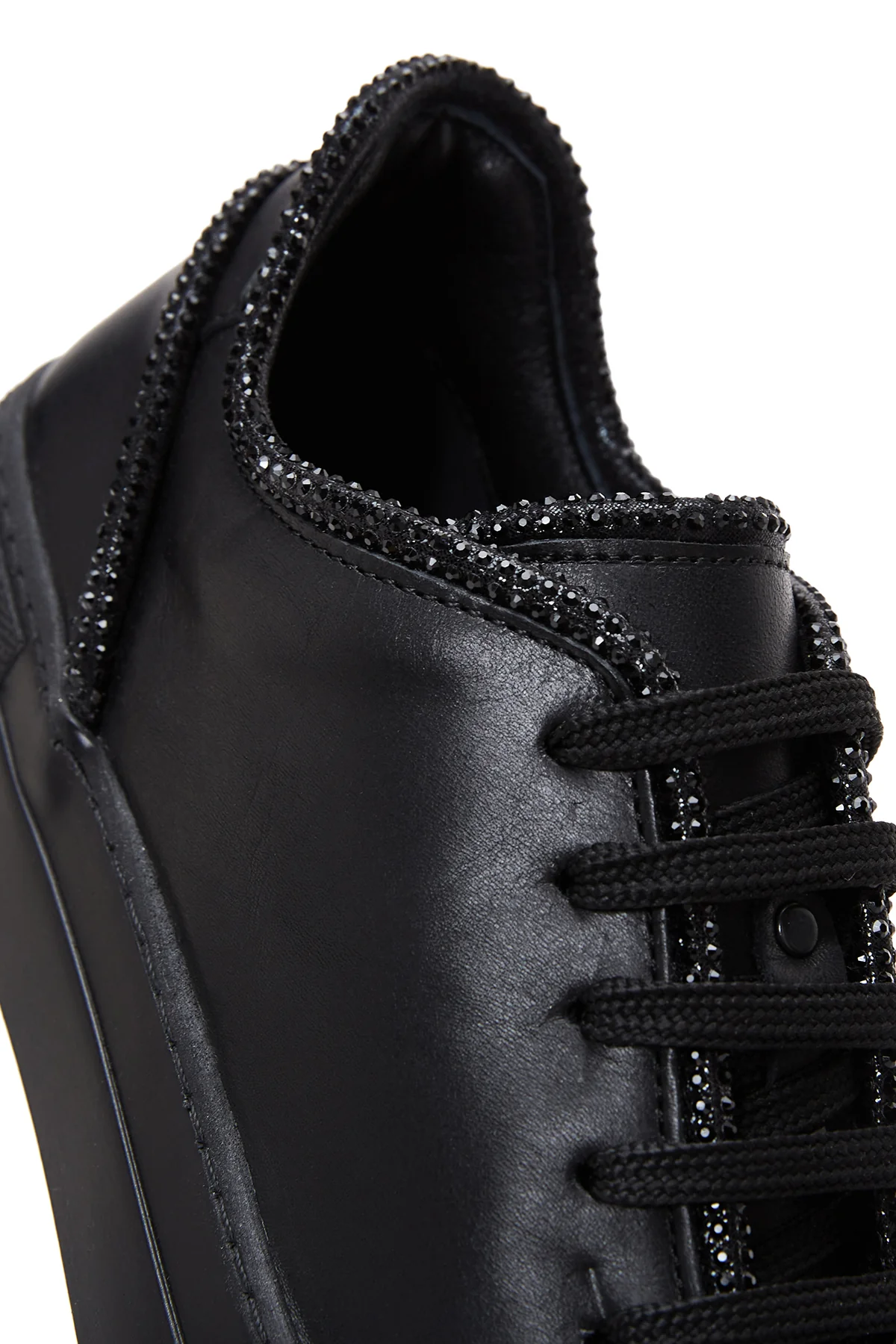 Kadın Siyah Deri Sneaker - Image 8