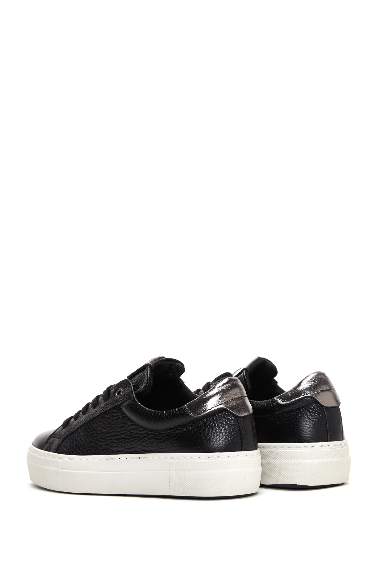 Kadın Siyah Deri Sneaker - Image 5