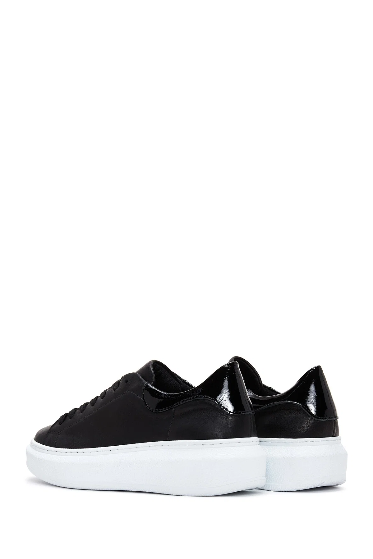 Kadın Siyah Deri Sneaker - Image 5
