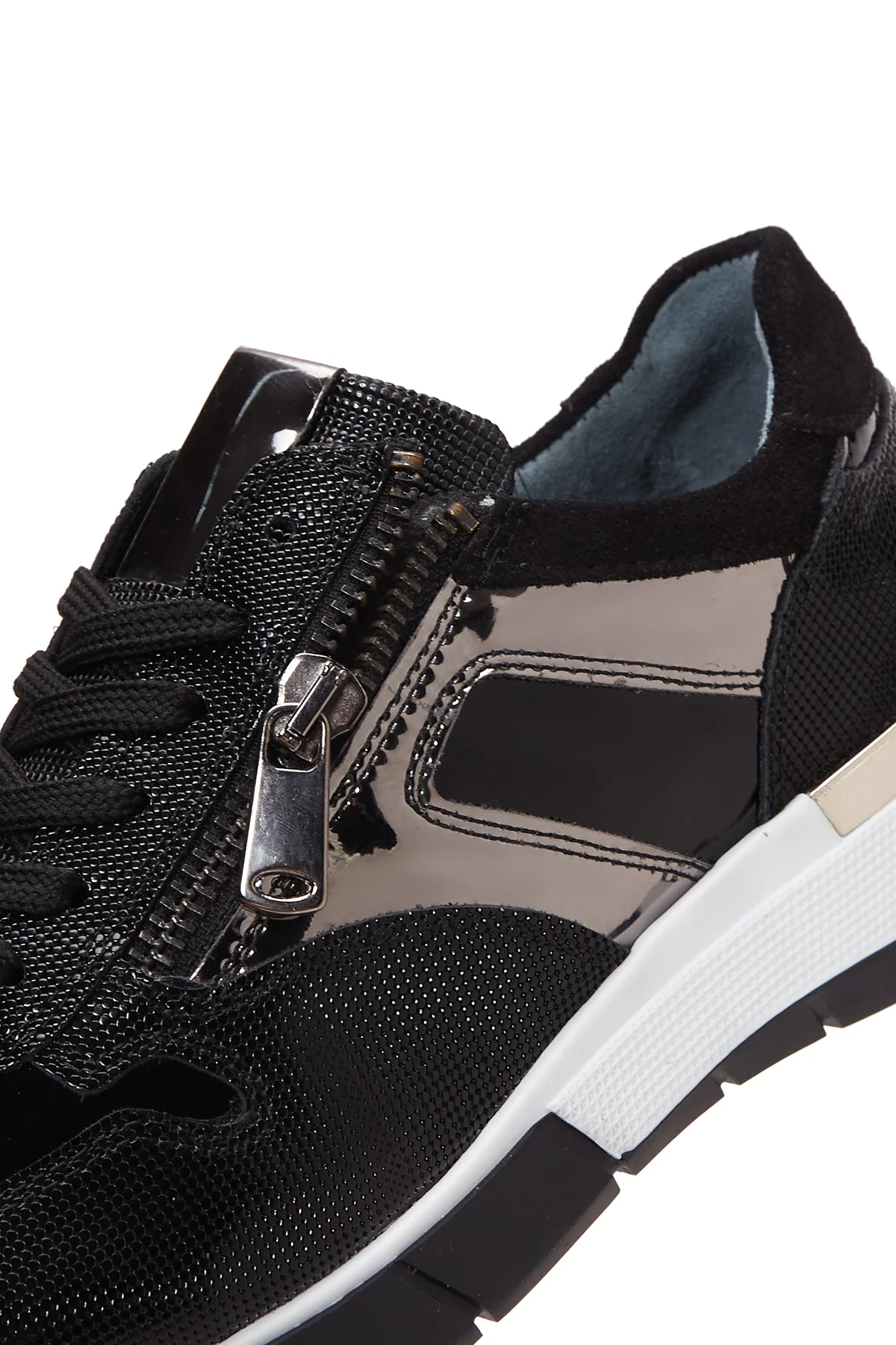 Kadın Siyah Deri Sneaker - Image 7