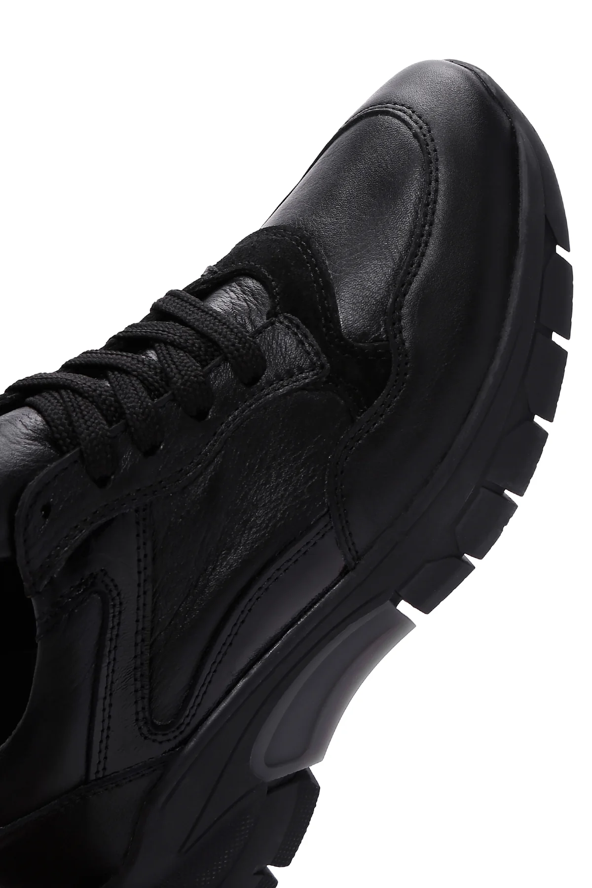 Kadın Siyah Deri Sneaker - Image 9