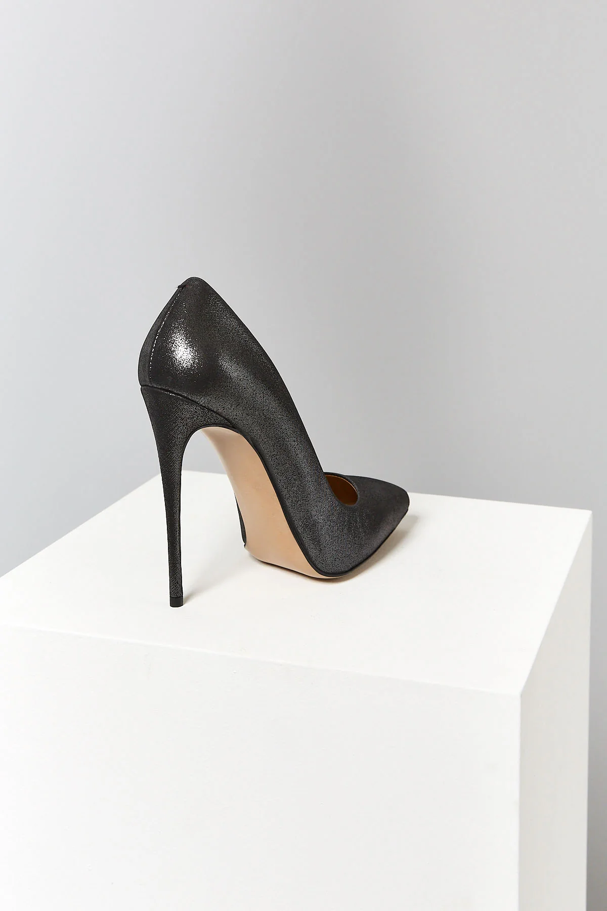 Kadın Siyah Deri Stiletto - Image 4